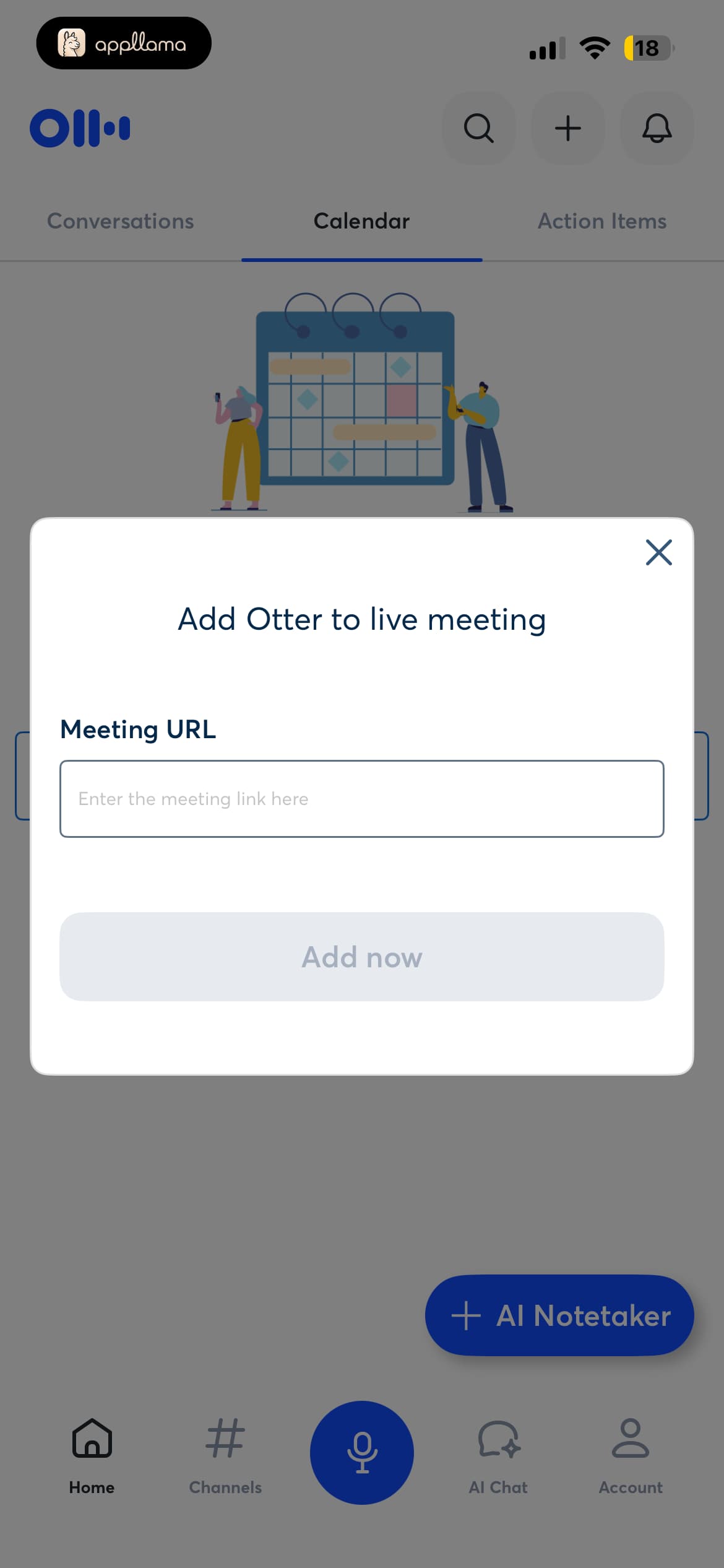 Add Live Meeting Modal