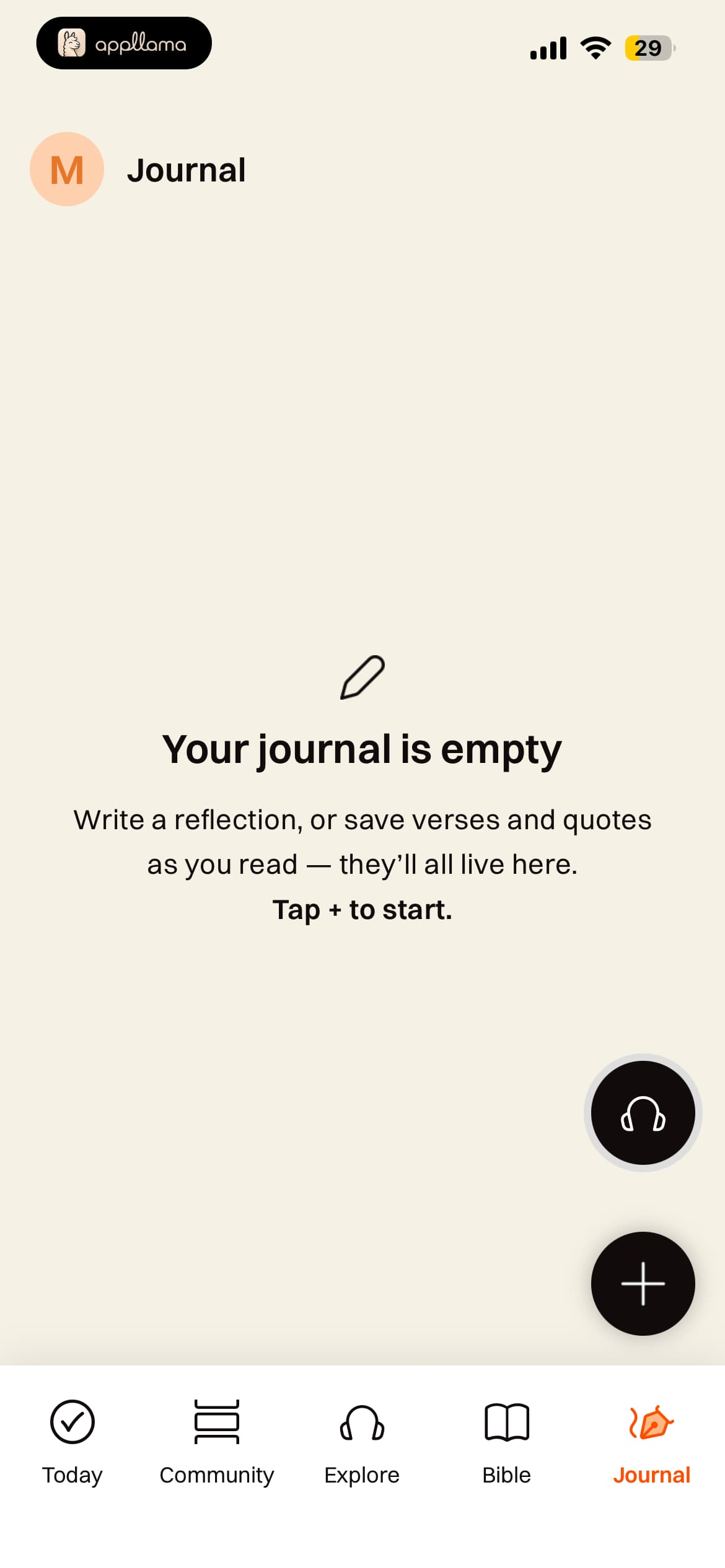 Journal Empty State