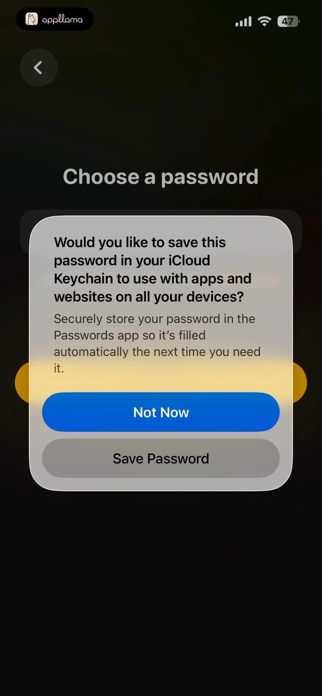 Password Tip Alert