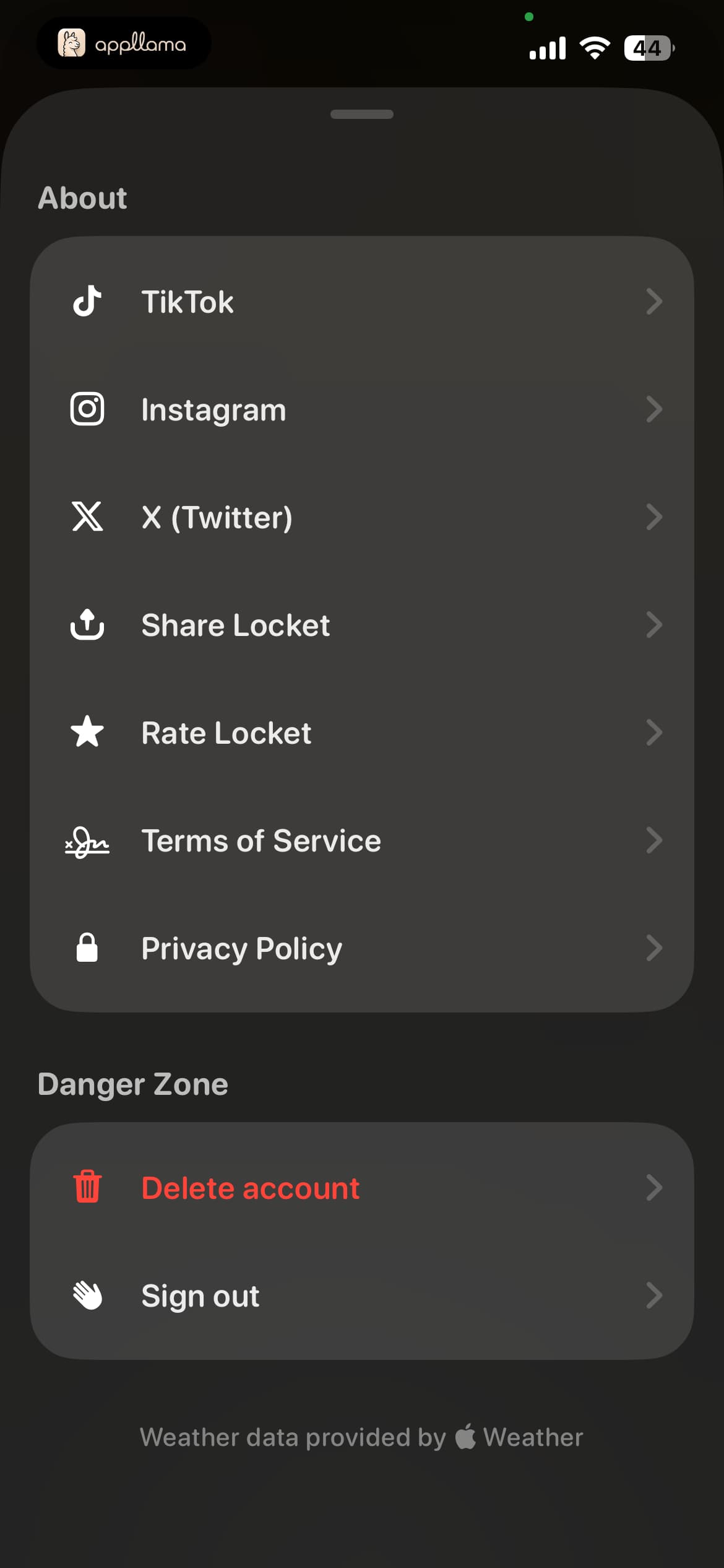 About Settings
