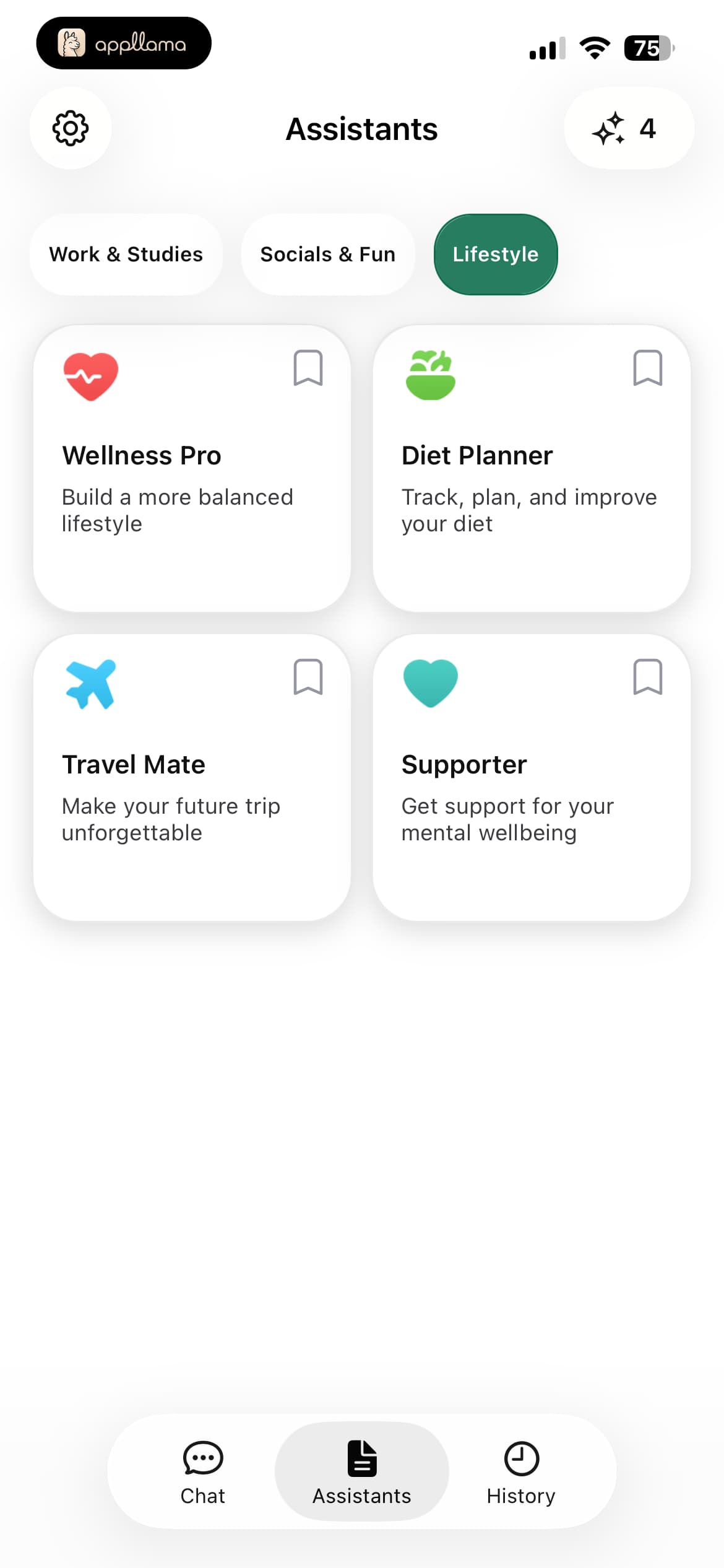 Assistants Lifestyle Tab