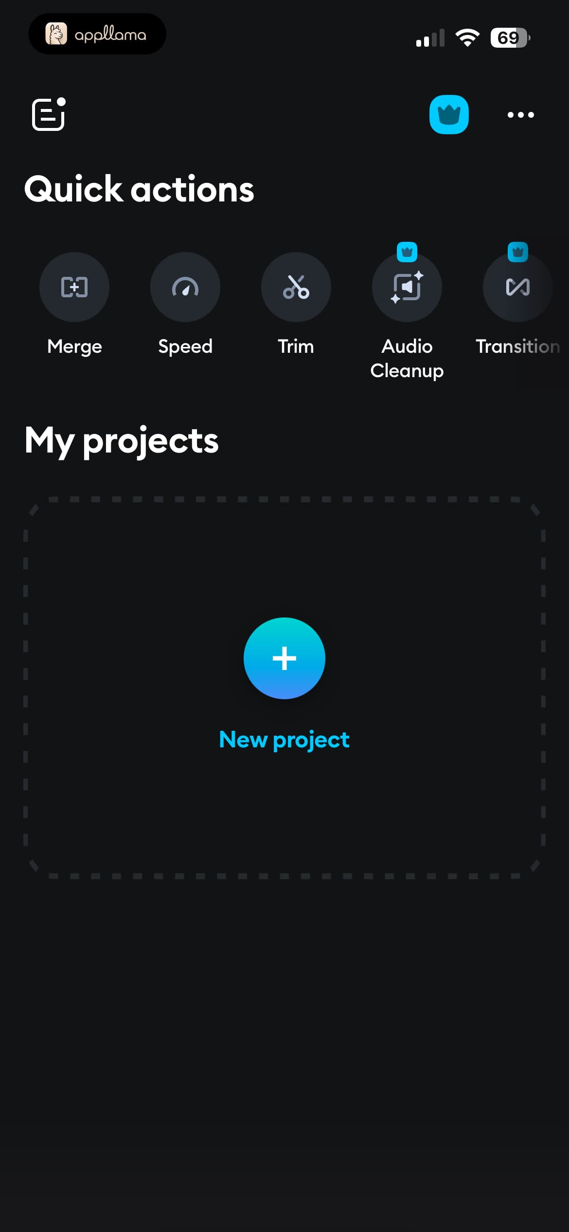 Empty Projects Home