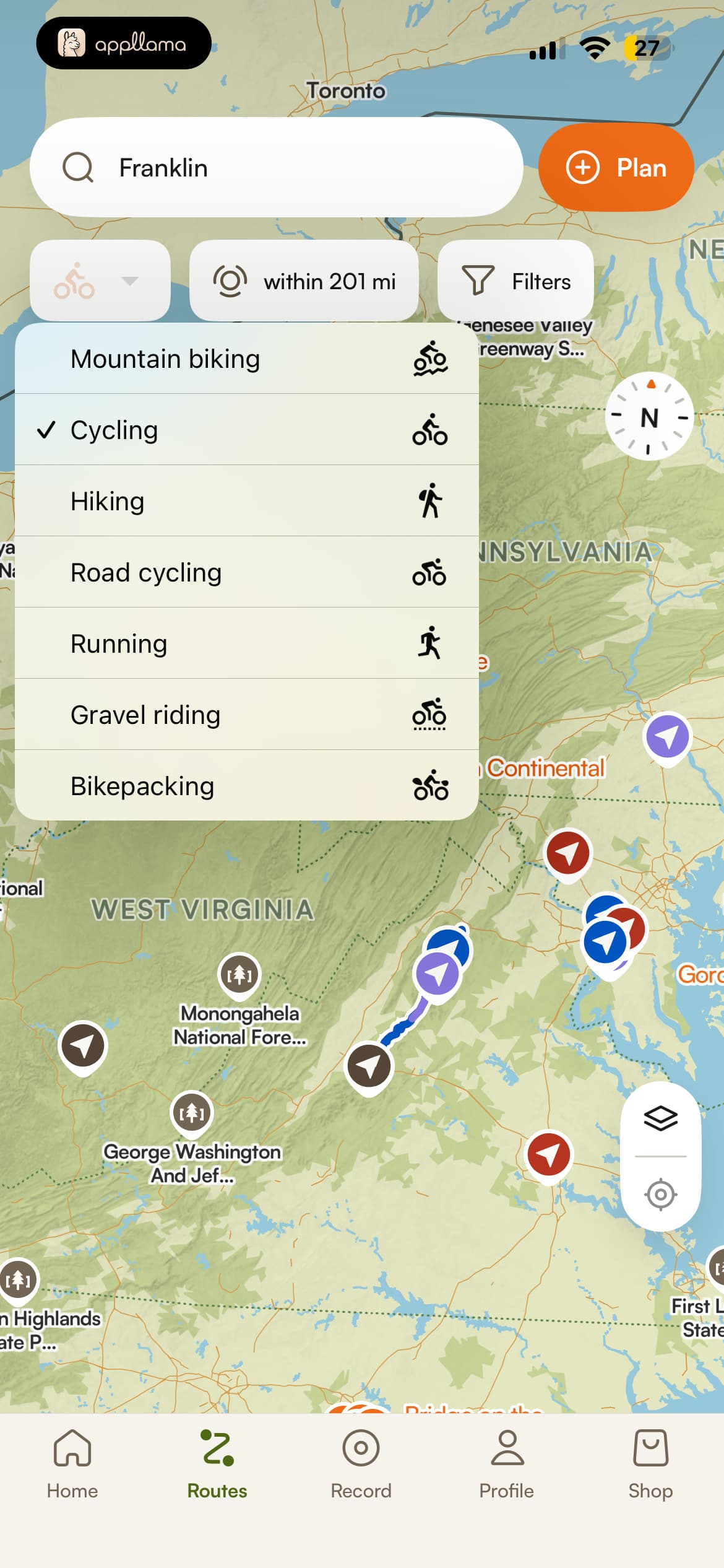 Activity Type Filter