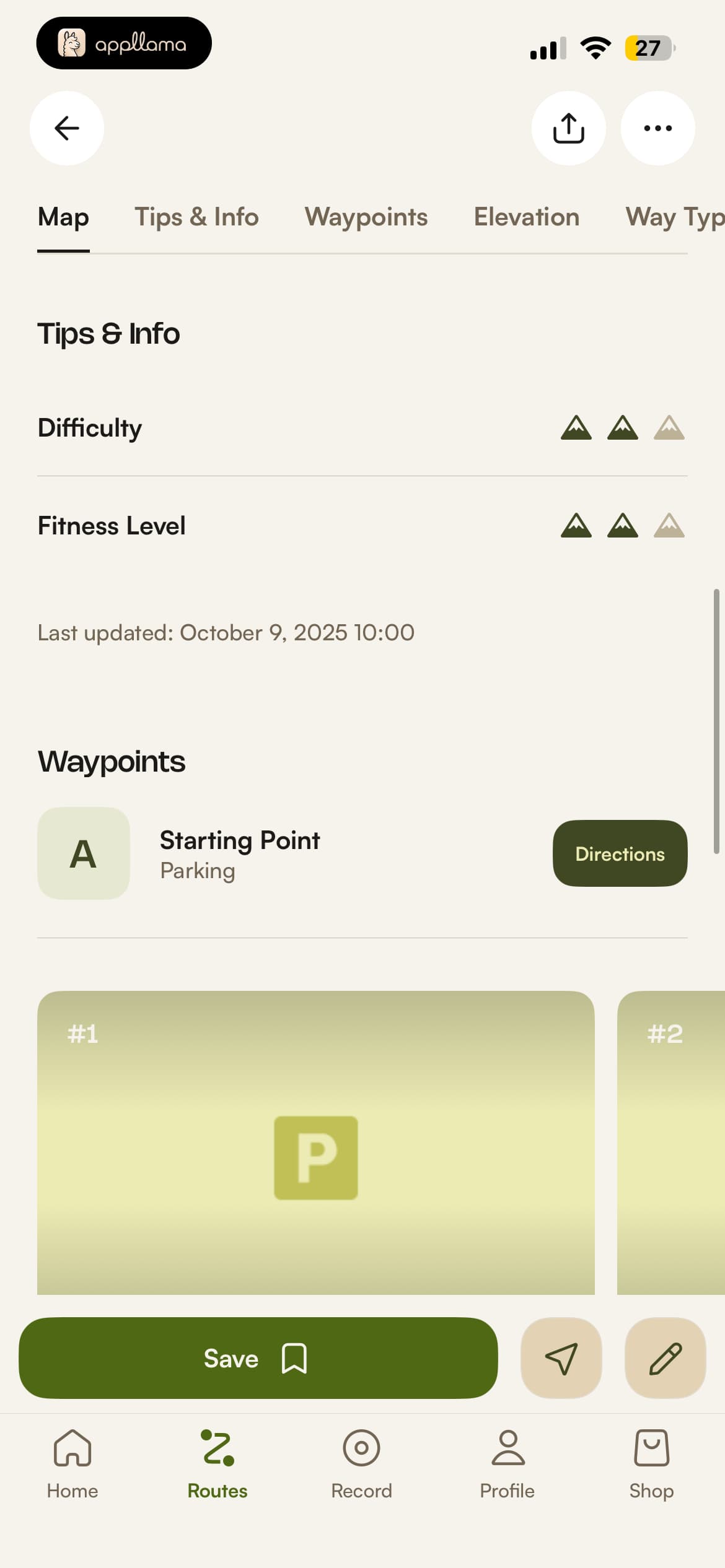Trail Info Tab