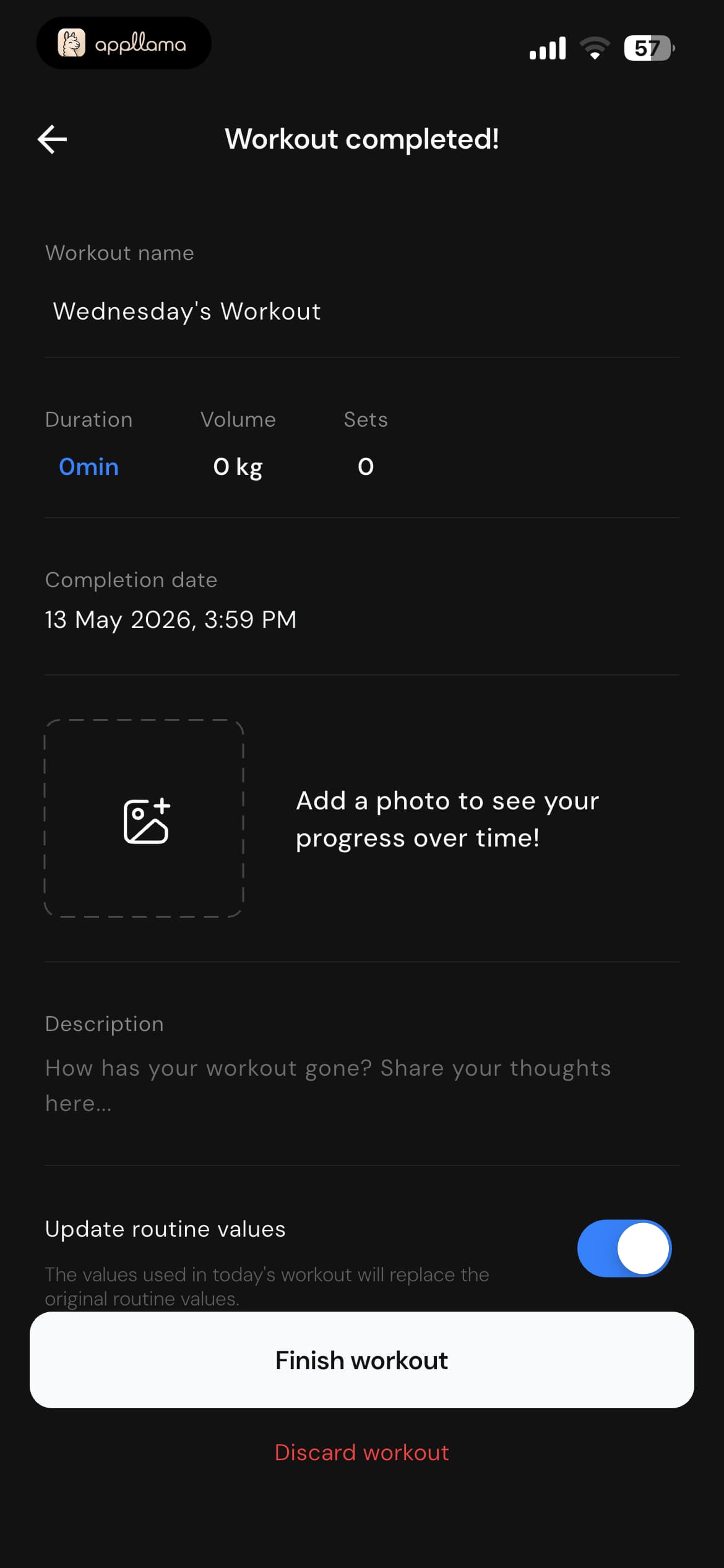 Workout Completed