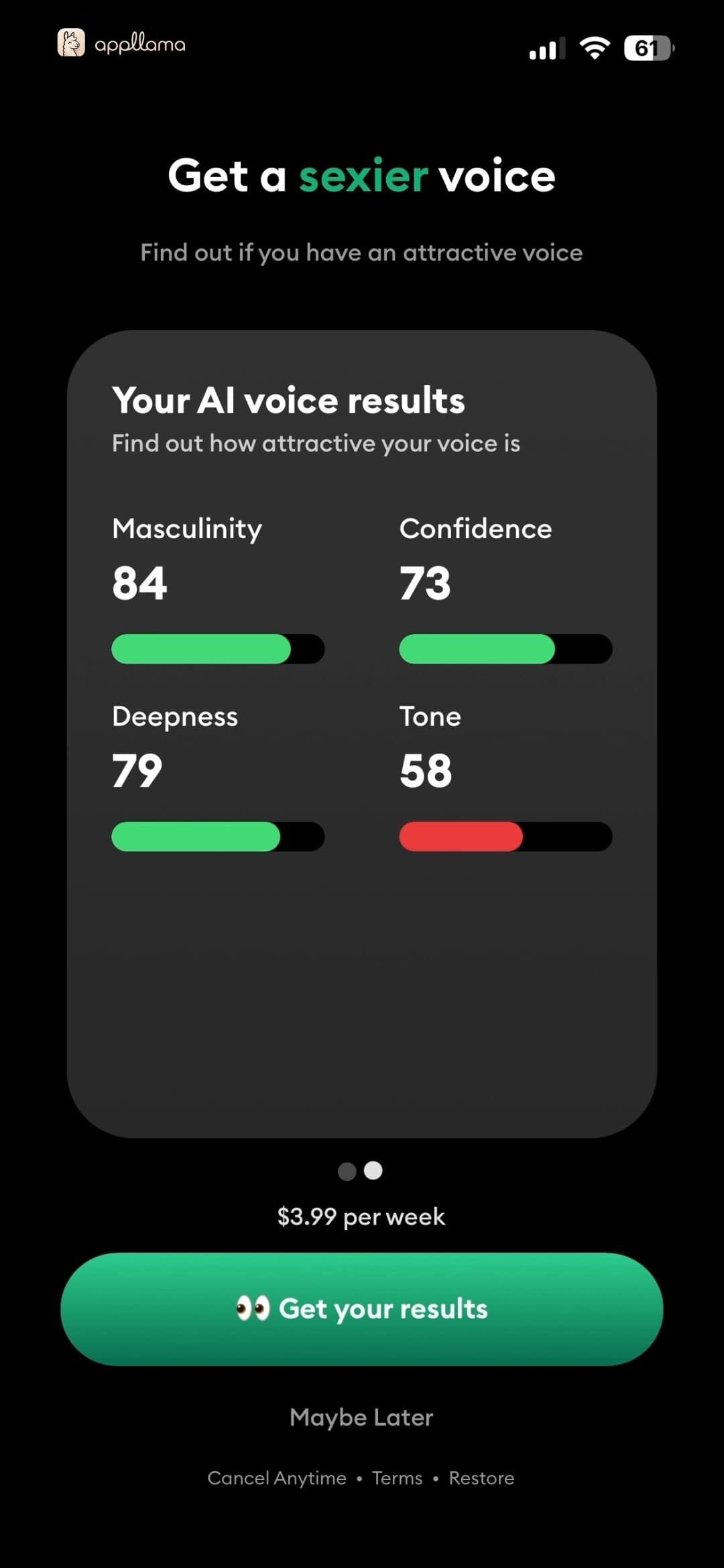 Voice Analysis Paywall