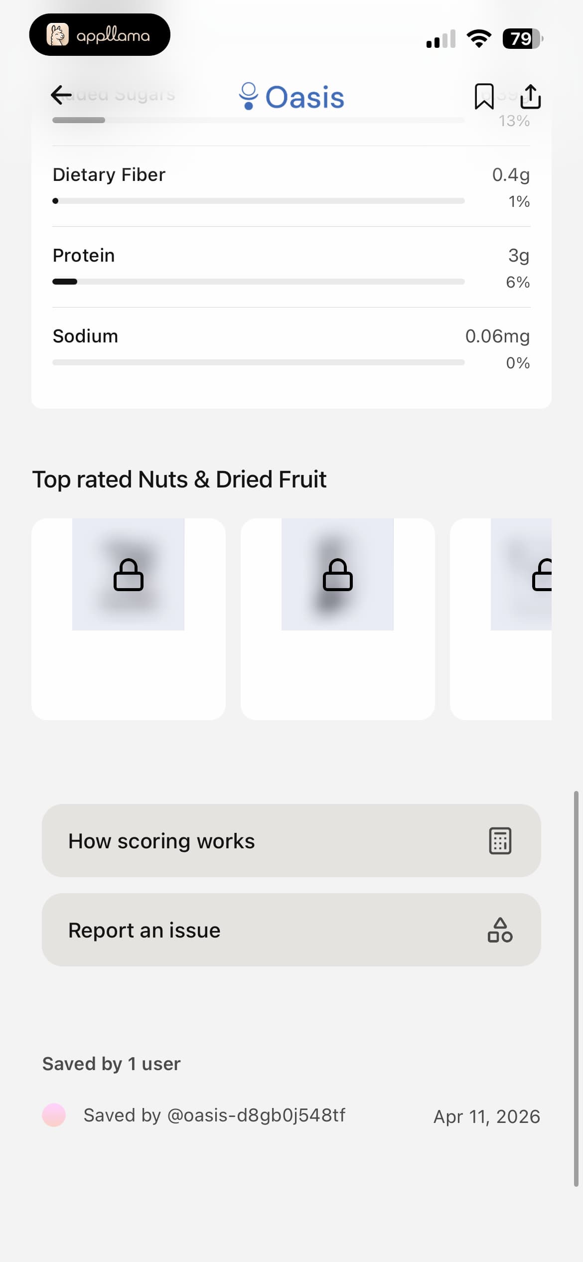 Saved Product Detail