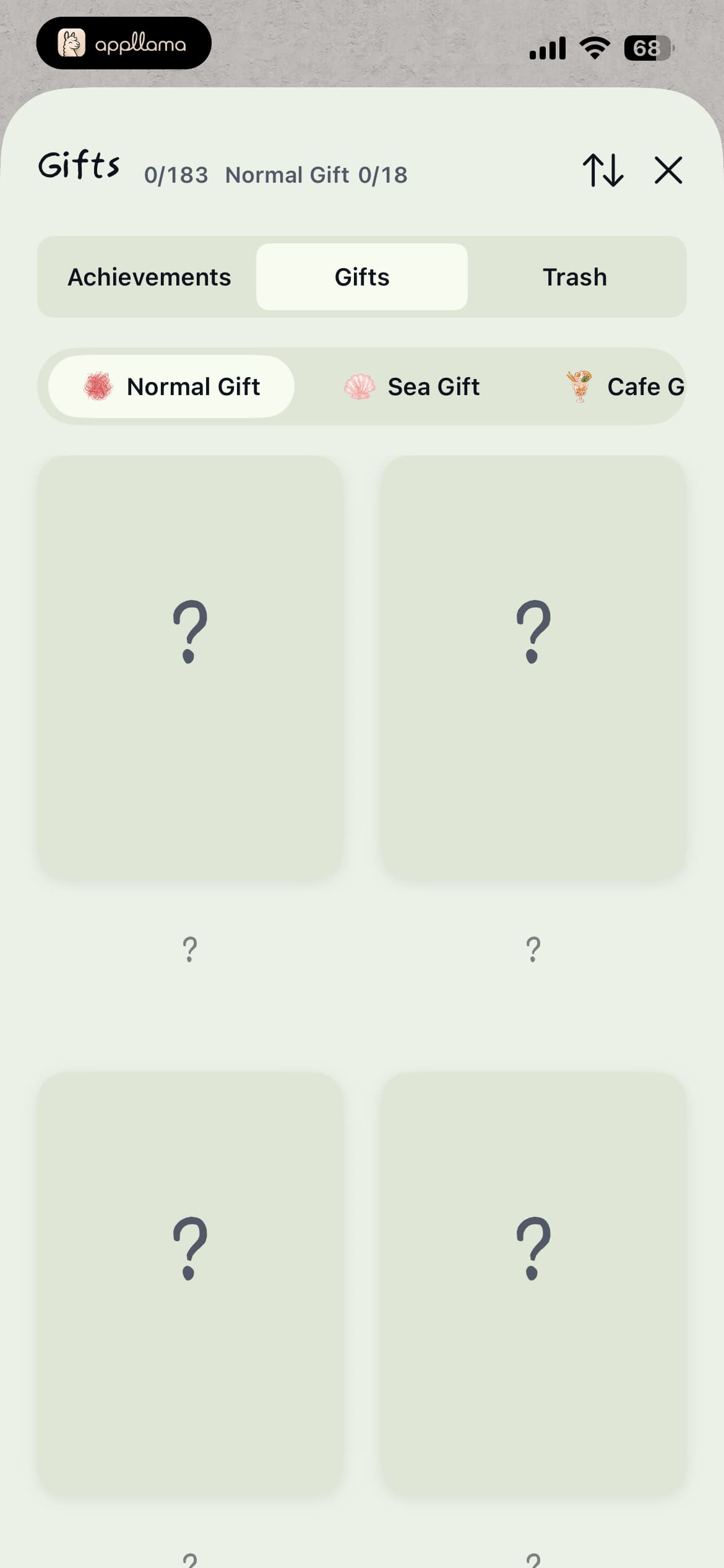 Gifts Locked Grid