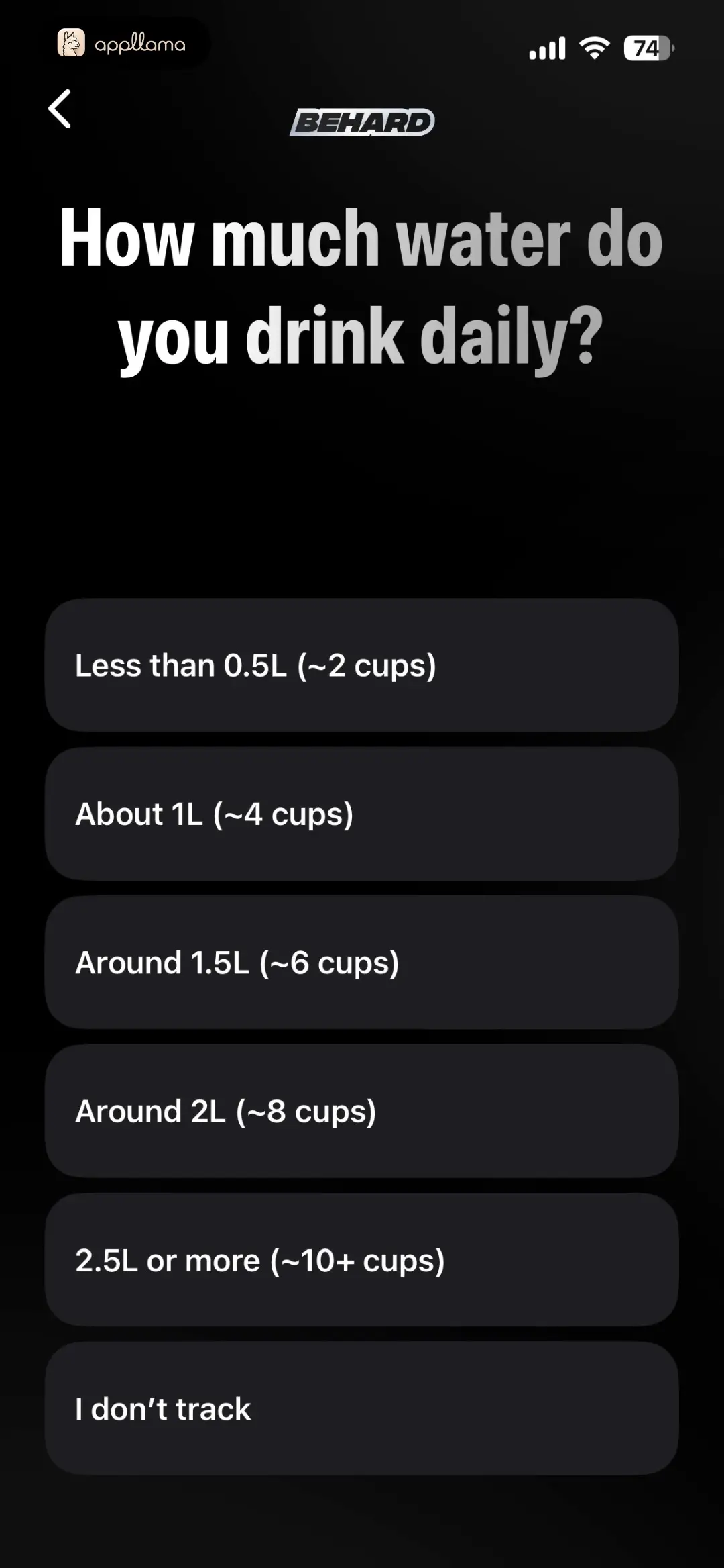 Water Intake Assessment