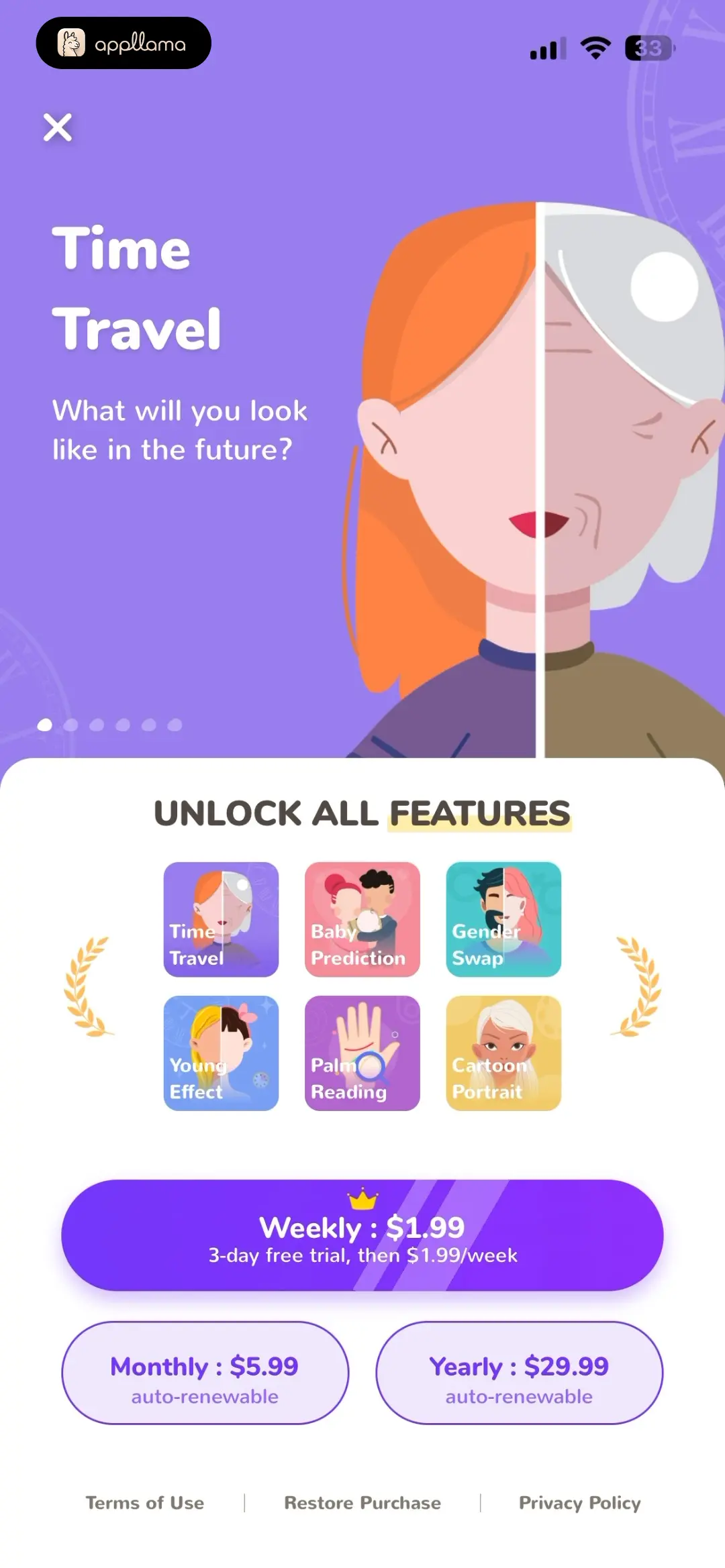 Life Insight - AI Face Aging Subscription Paywall