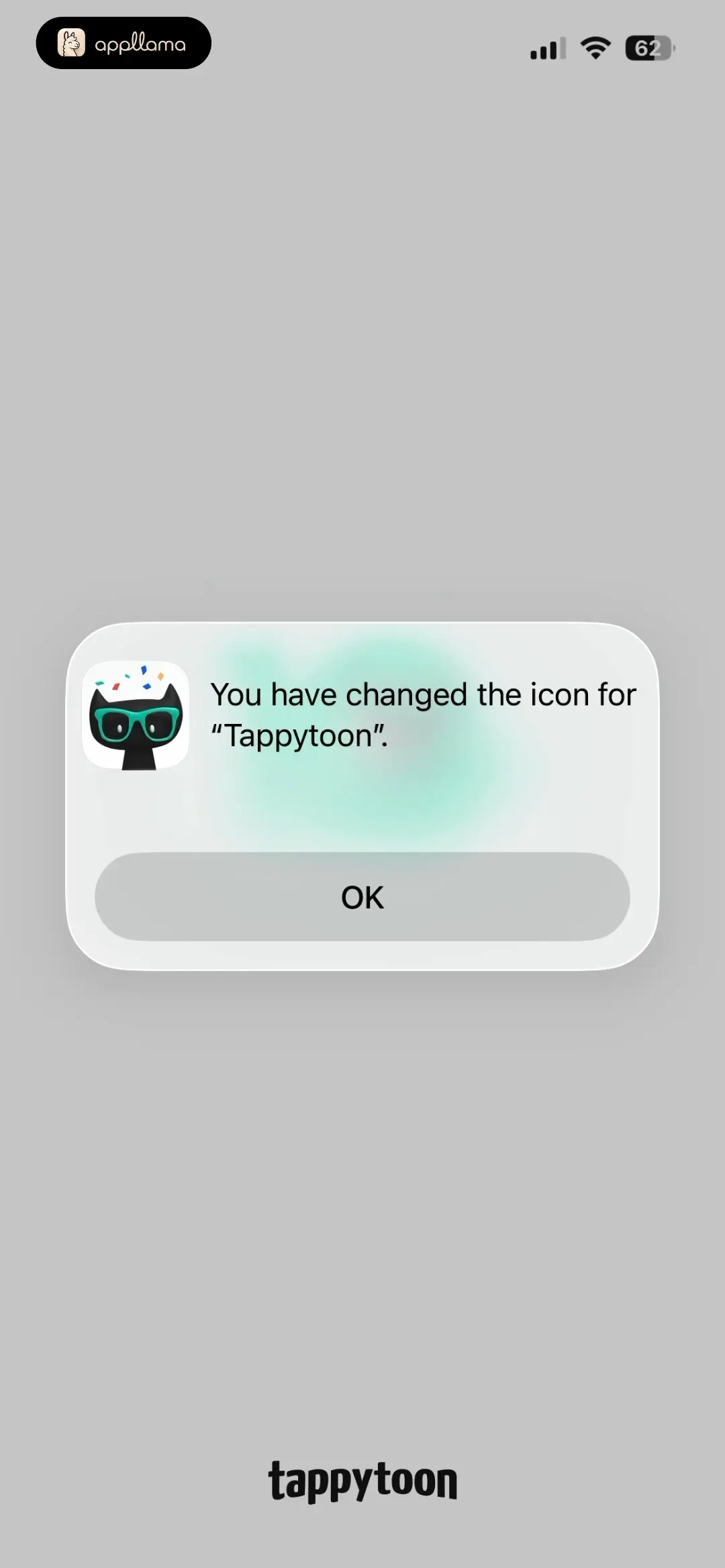 Tappytoon Comics & Novels Icon Change Confirmation