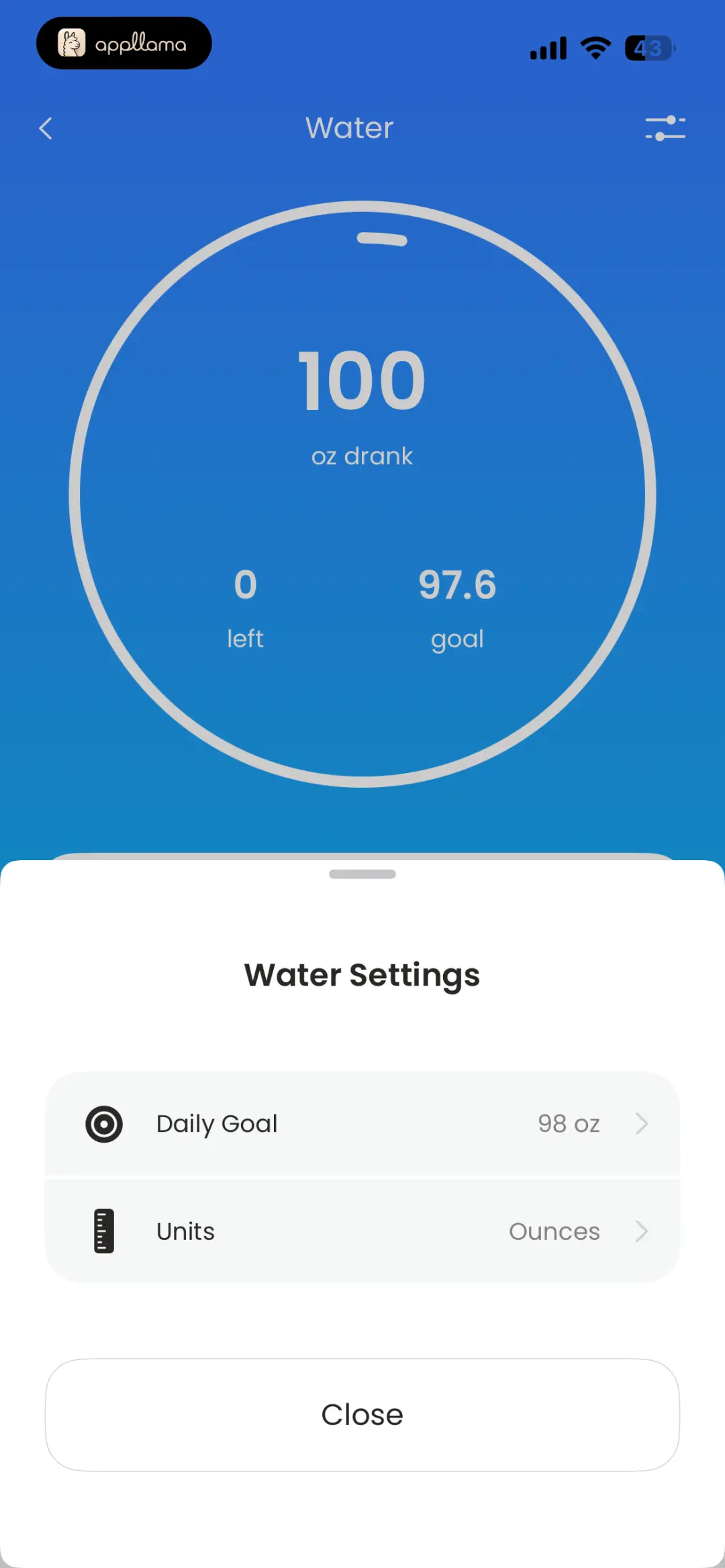 Water Settings
