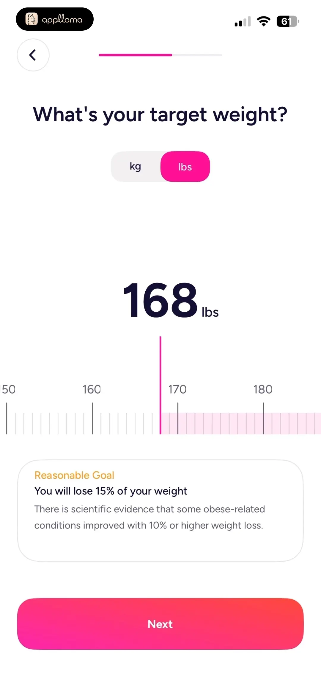 Target Weight Input