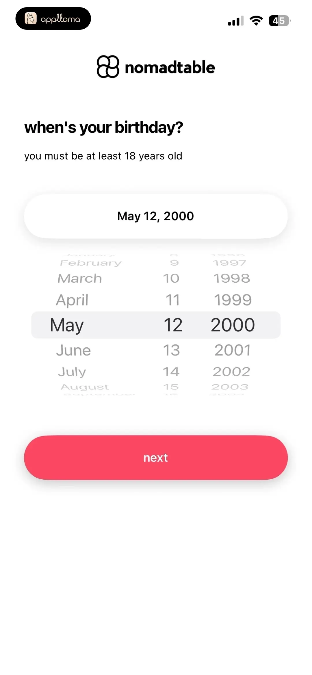 Birthday Picker