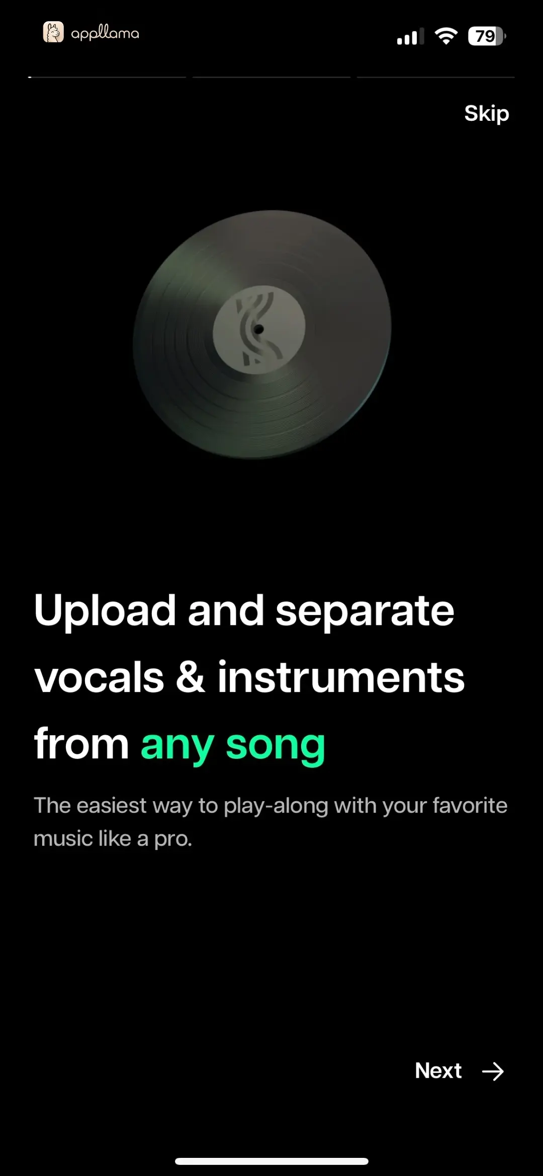 Moises: The Musician's App Onboarding Feature Intro