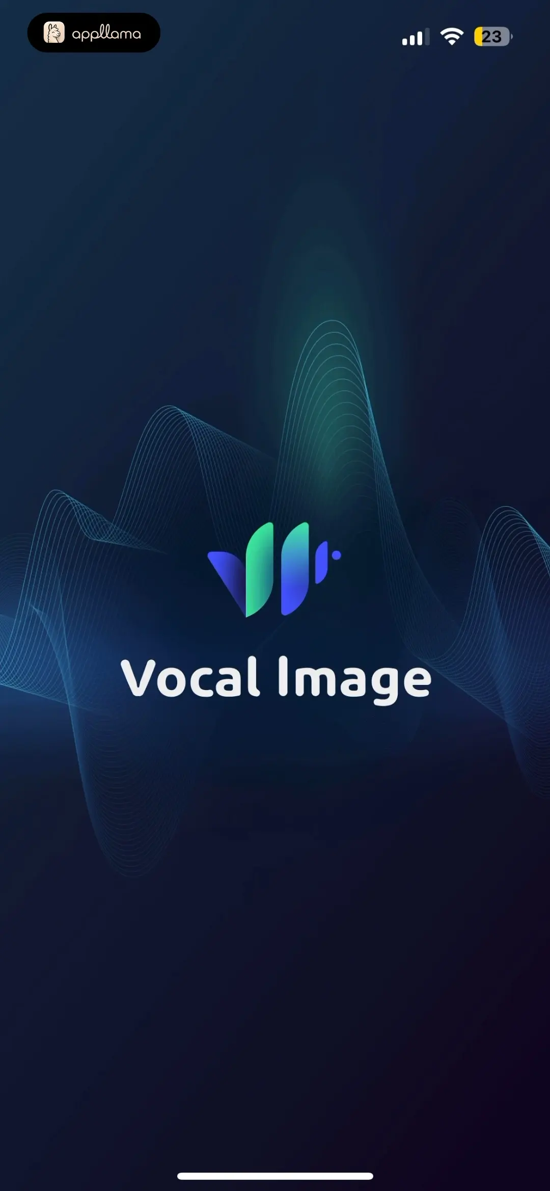 Vocal Image: AI Speaking Coach Branded Splash Screen