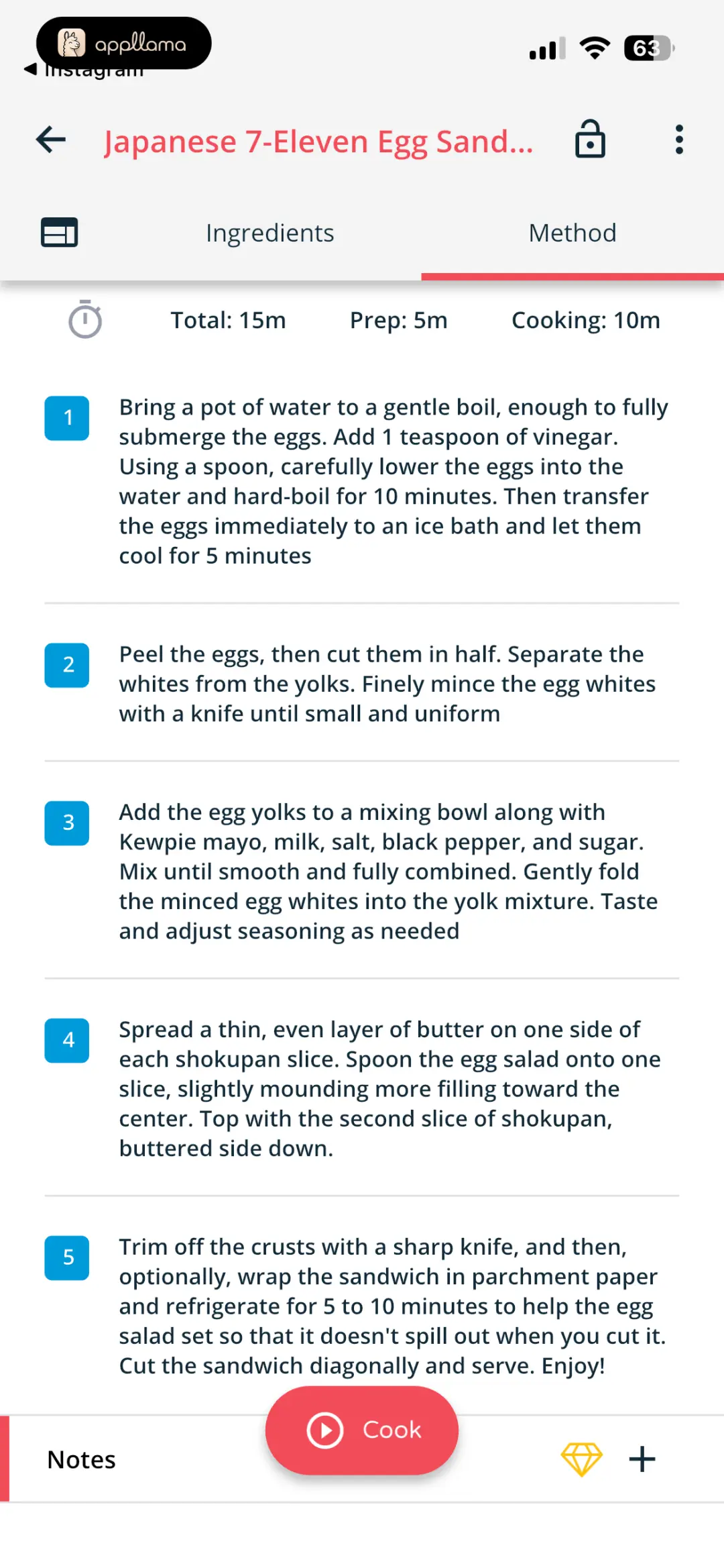 Recipe Method