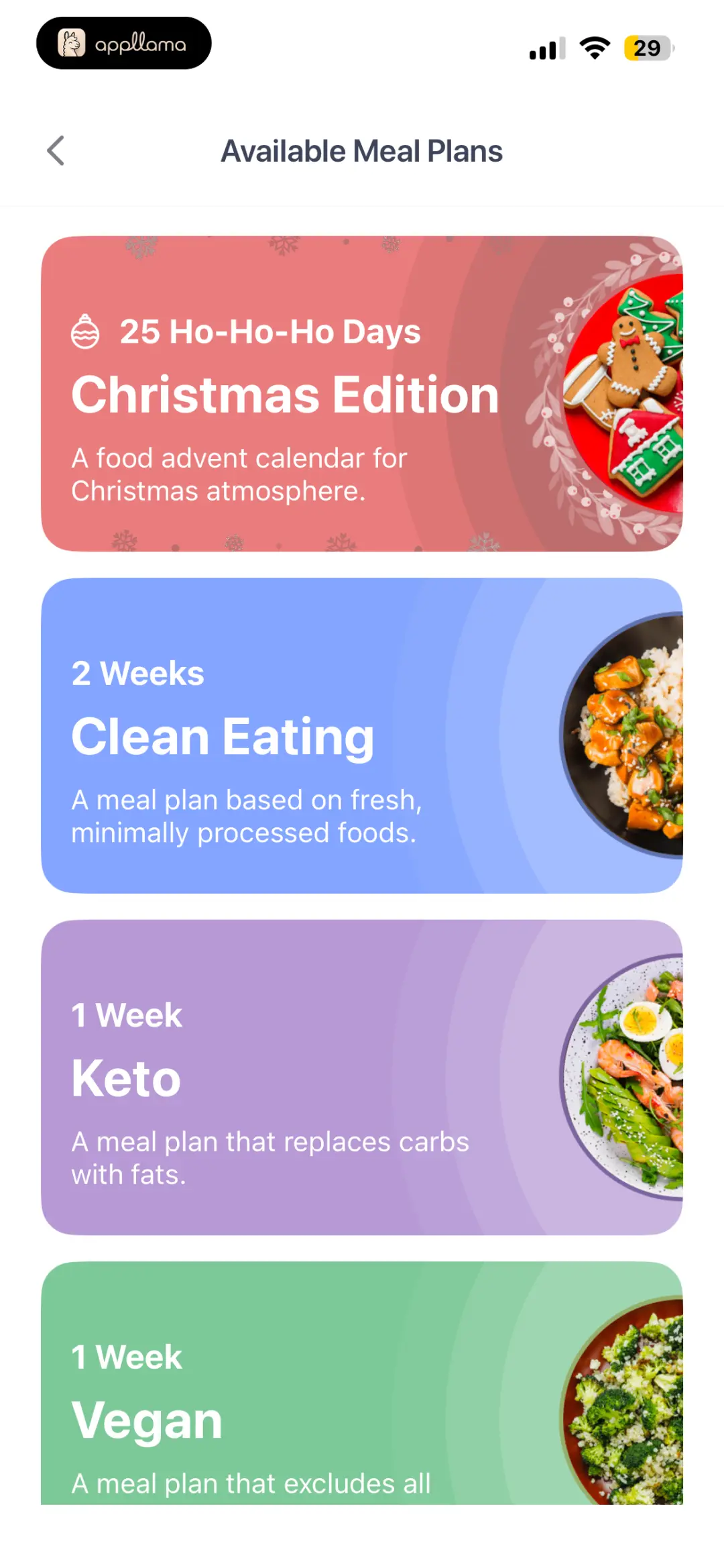 Available Meal Plans