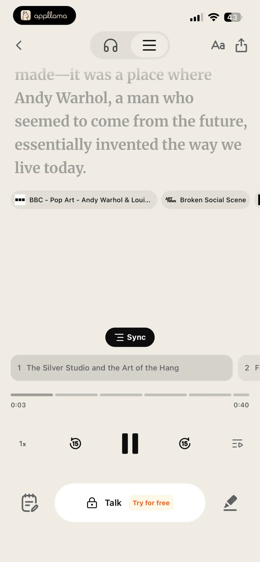 Audio Reader Scrolled