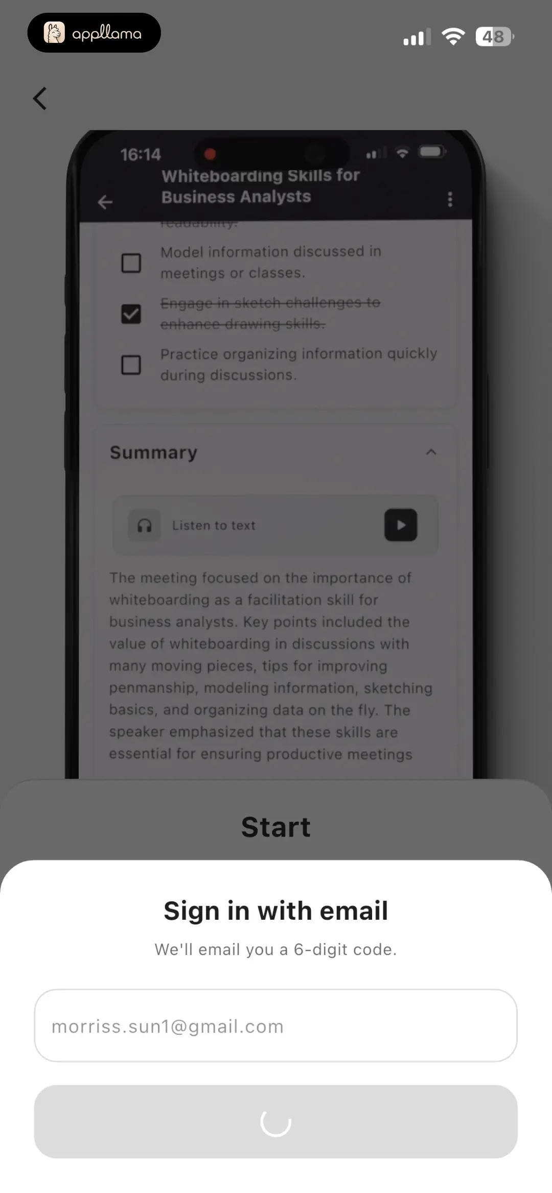 Email Sign-In Loading