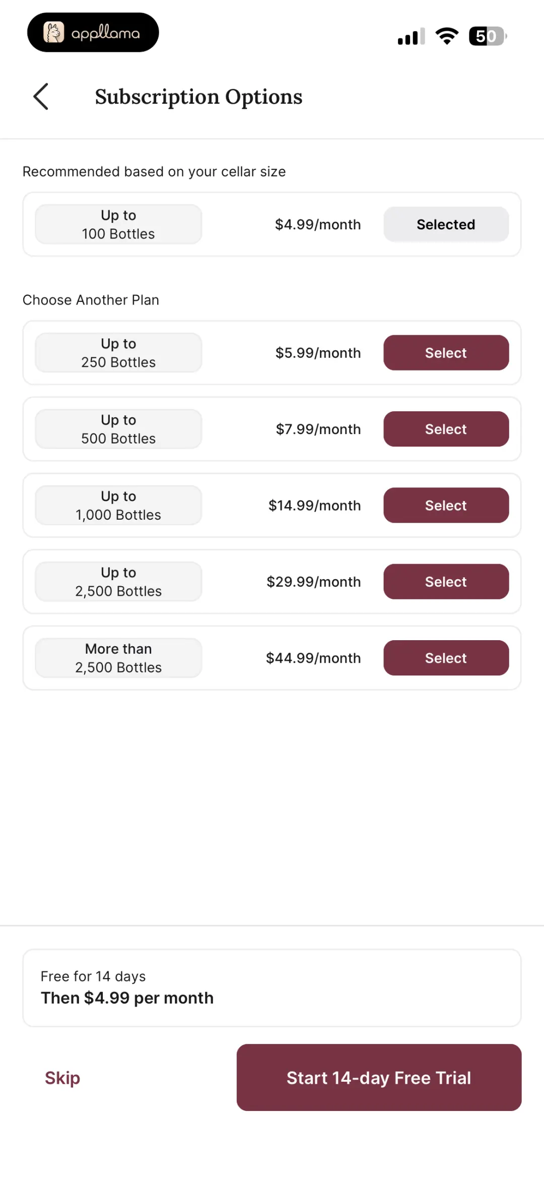 Subscription Options