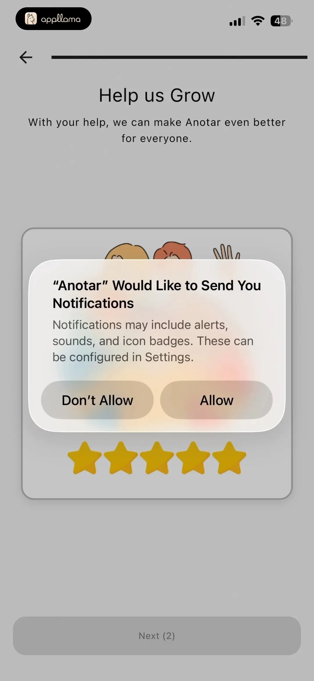 Notification Permission Alert