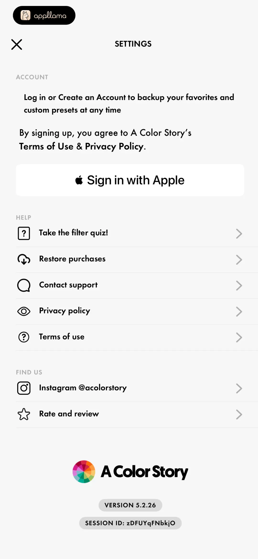 App Settings