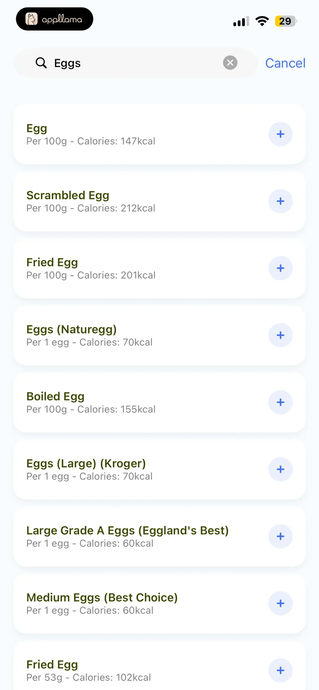 Food Search Results