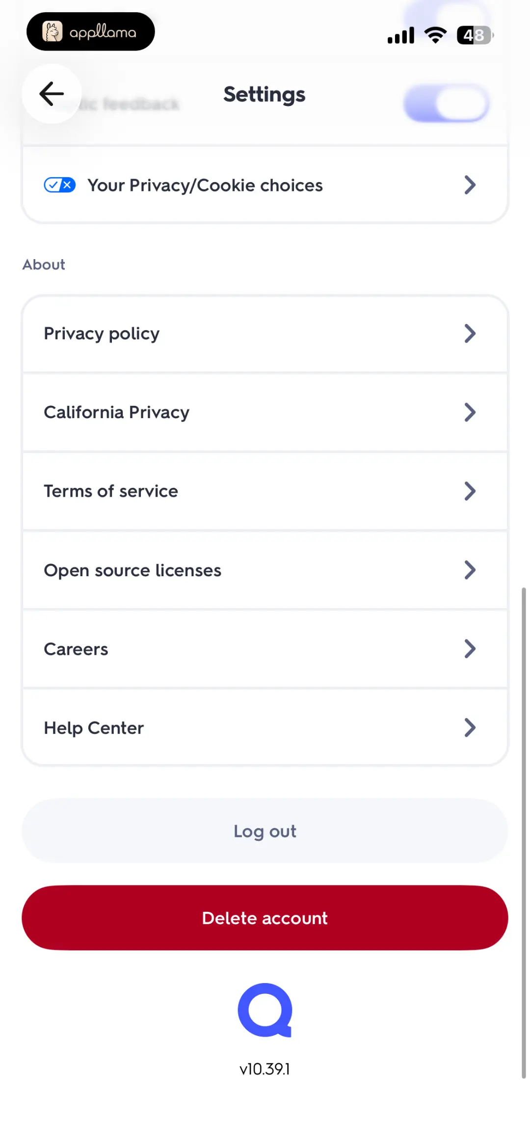 Settings Legal