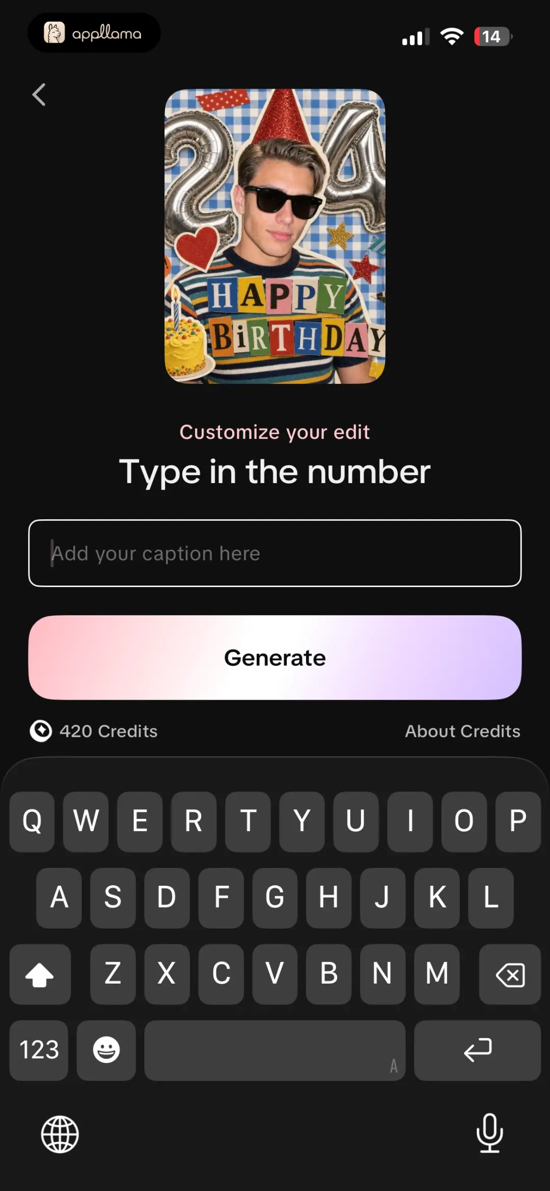 Birthday Text Input