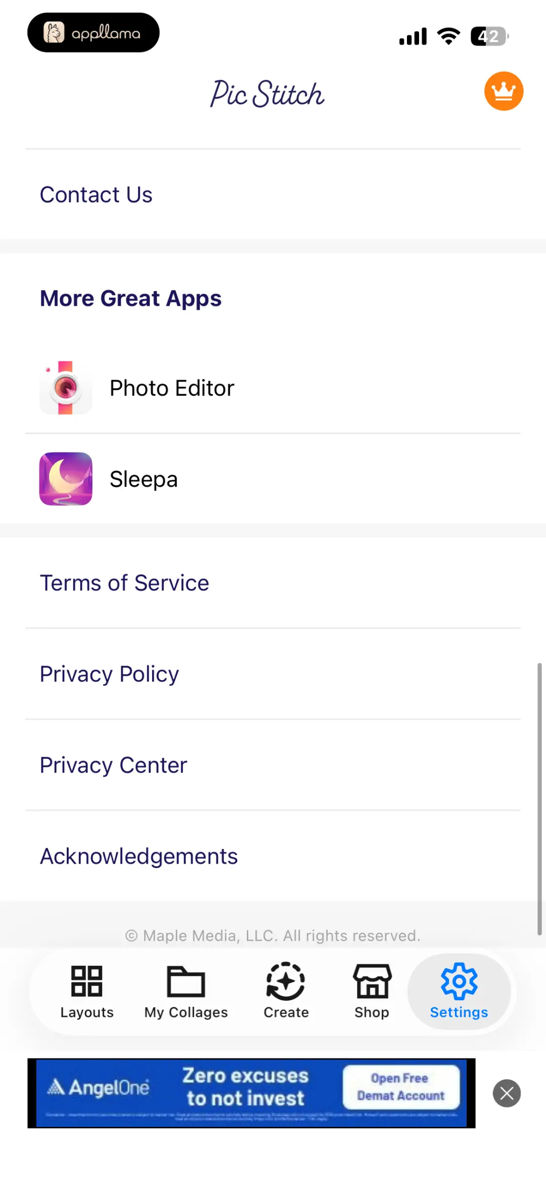 Settings Legal