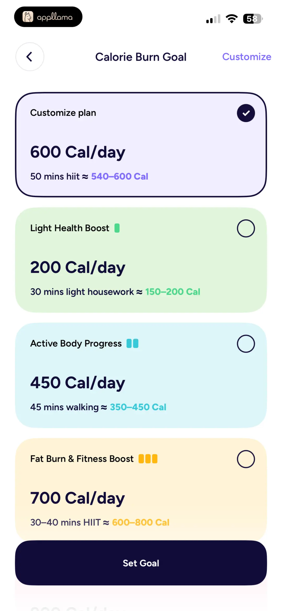 Calorie Burn Goal