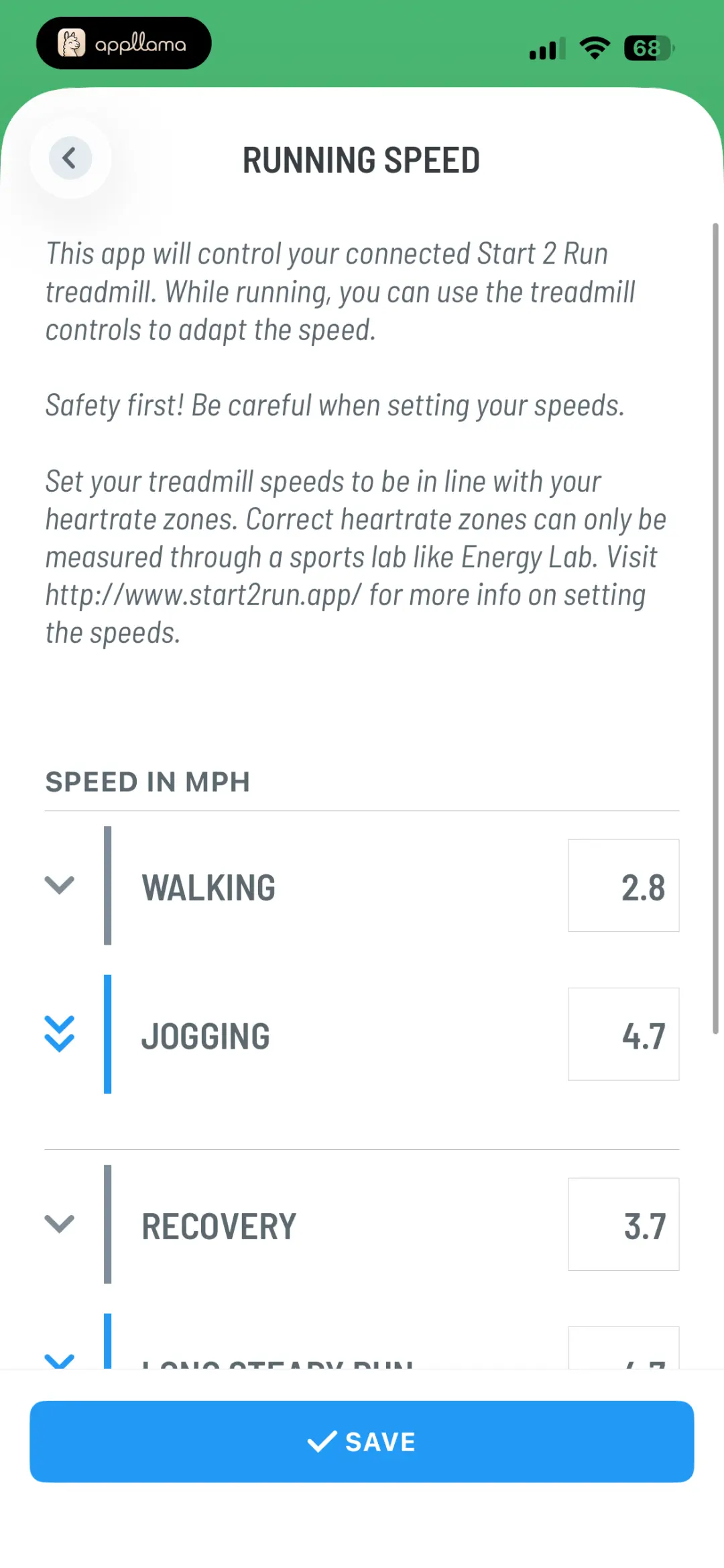 Running Speed