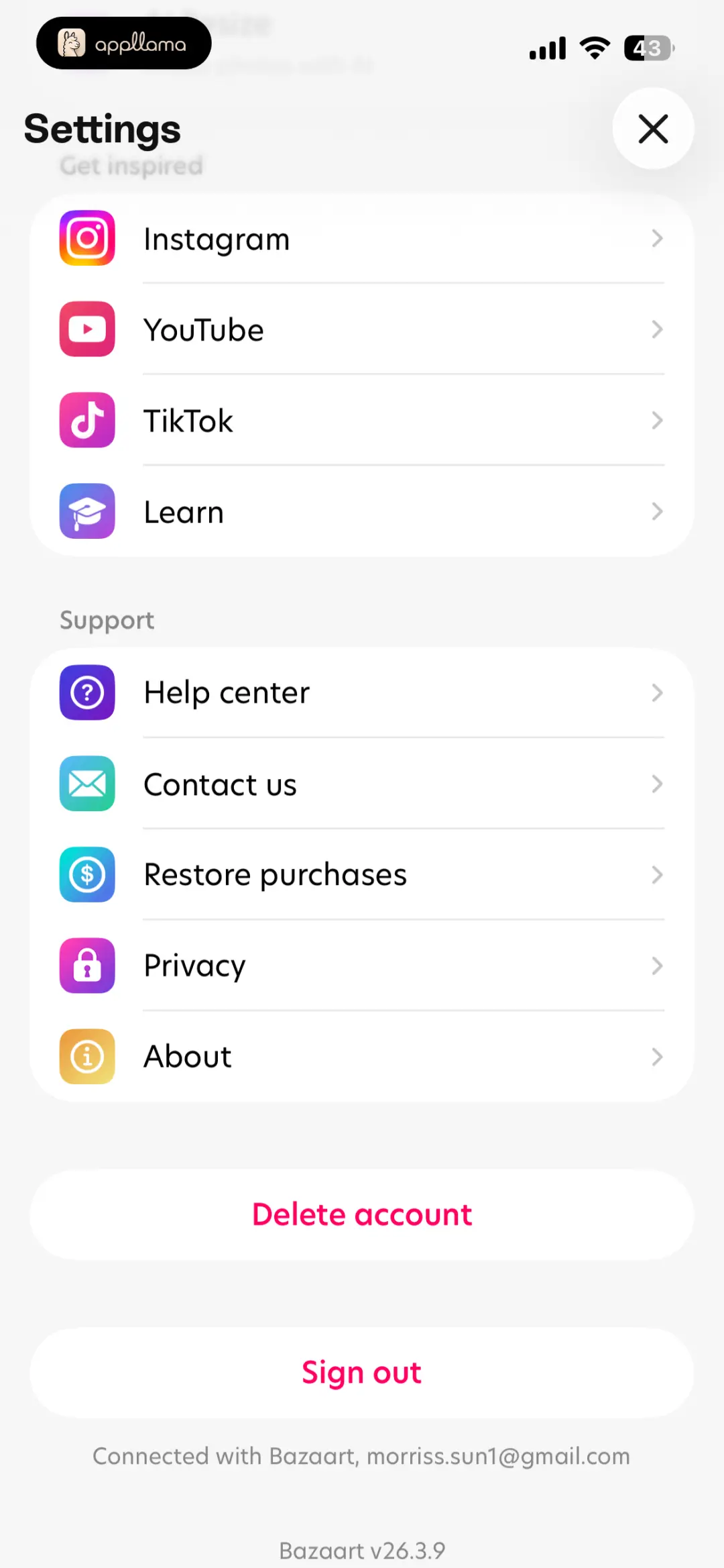 Settings Support