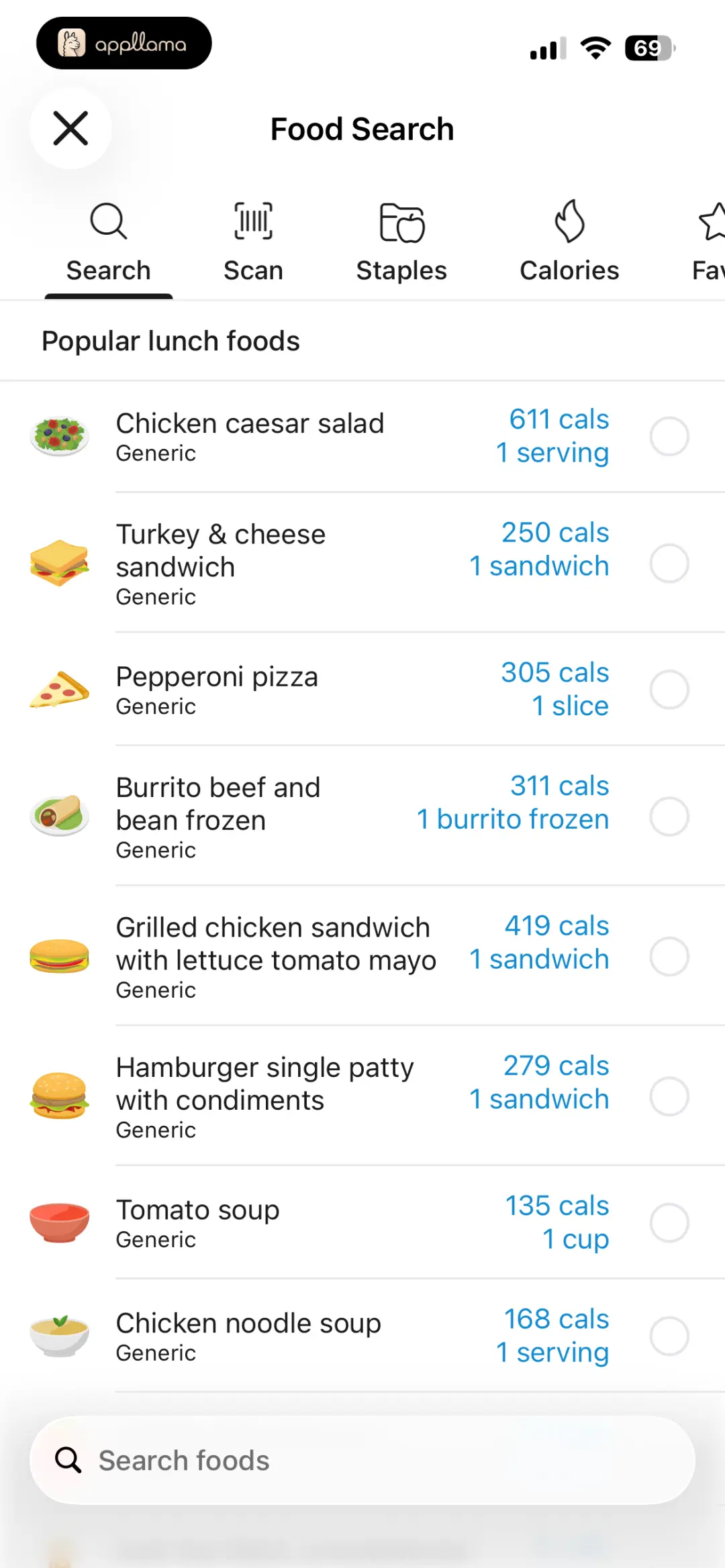 Food Search Results