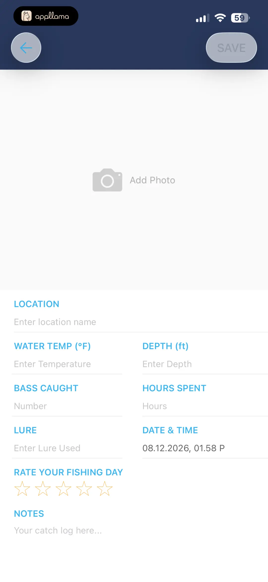 Add Catch Log