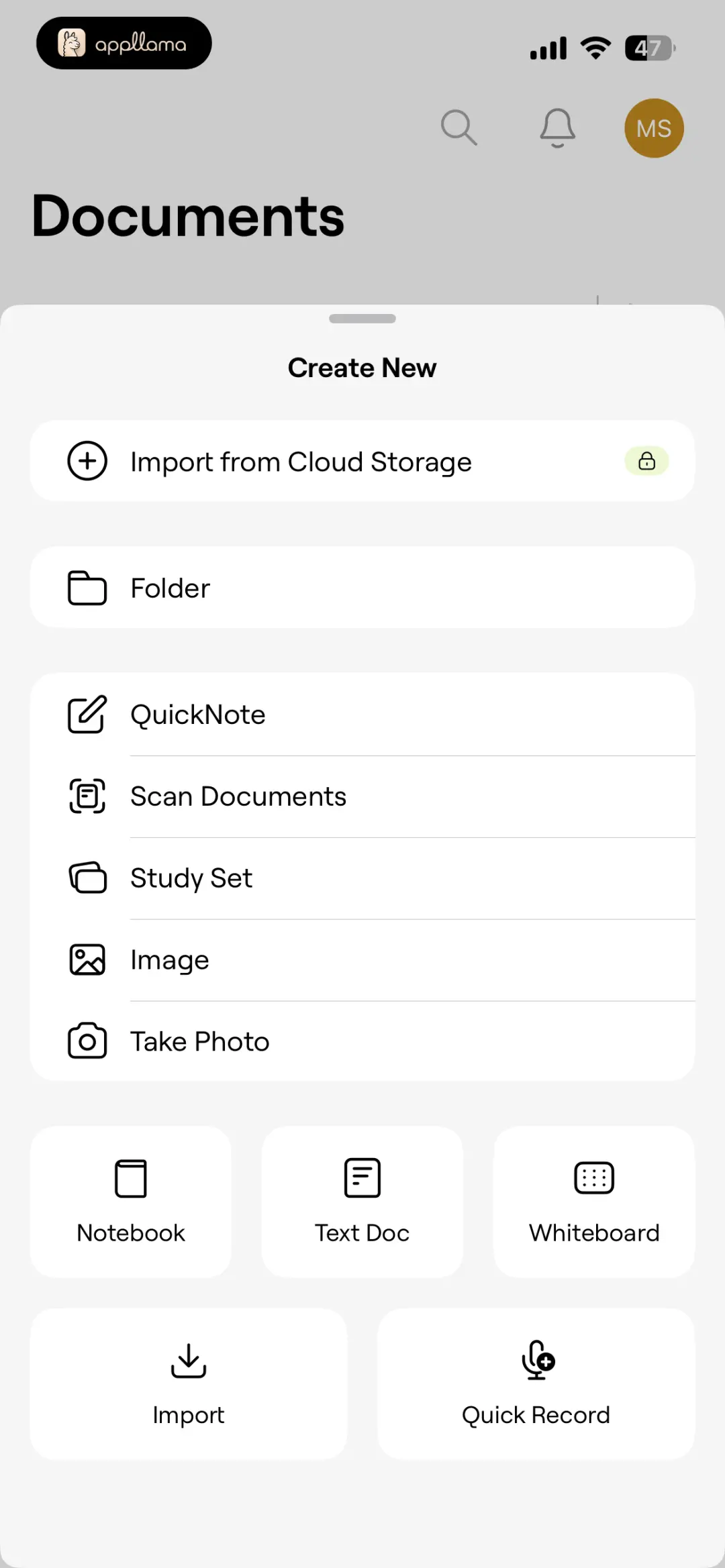 Create New Sheet