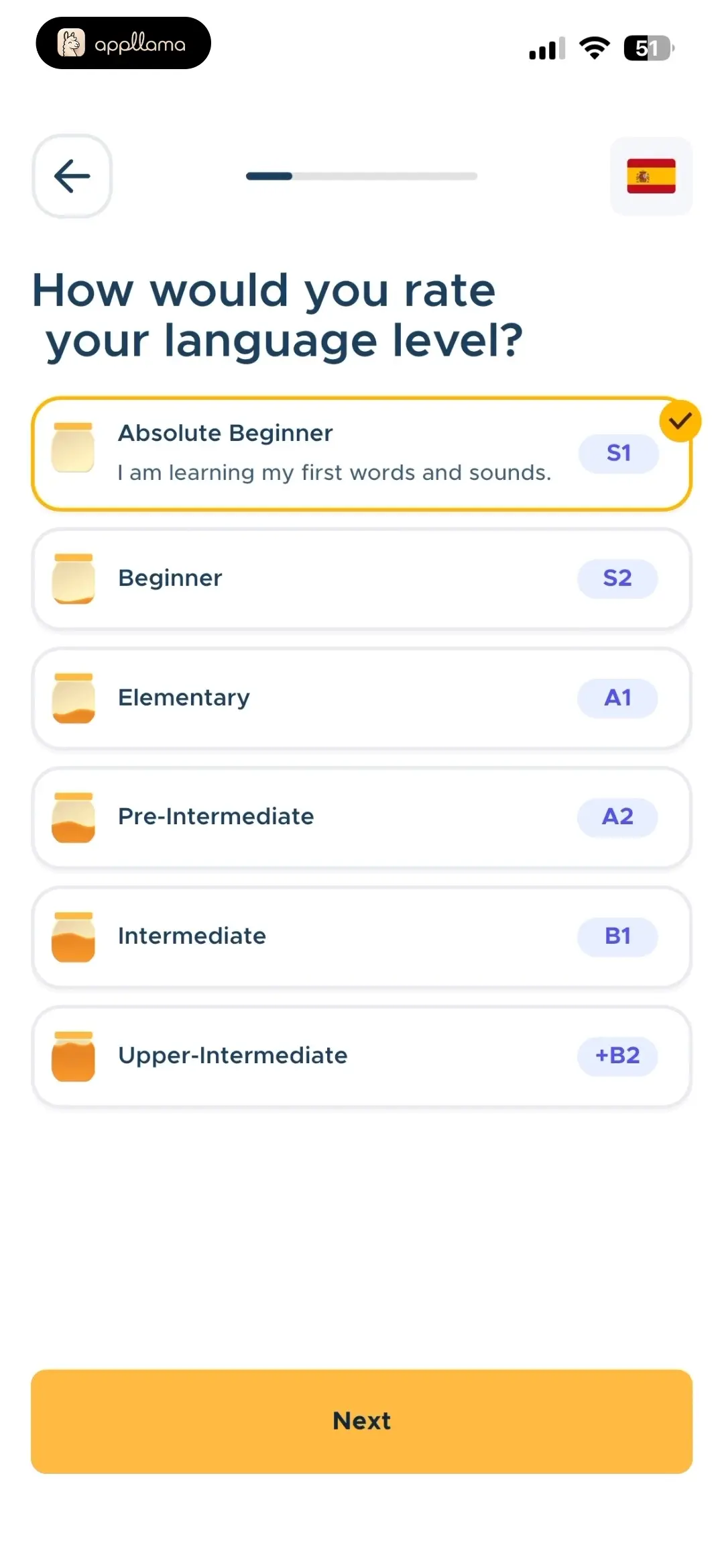 Language Level Select