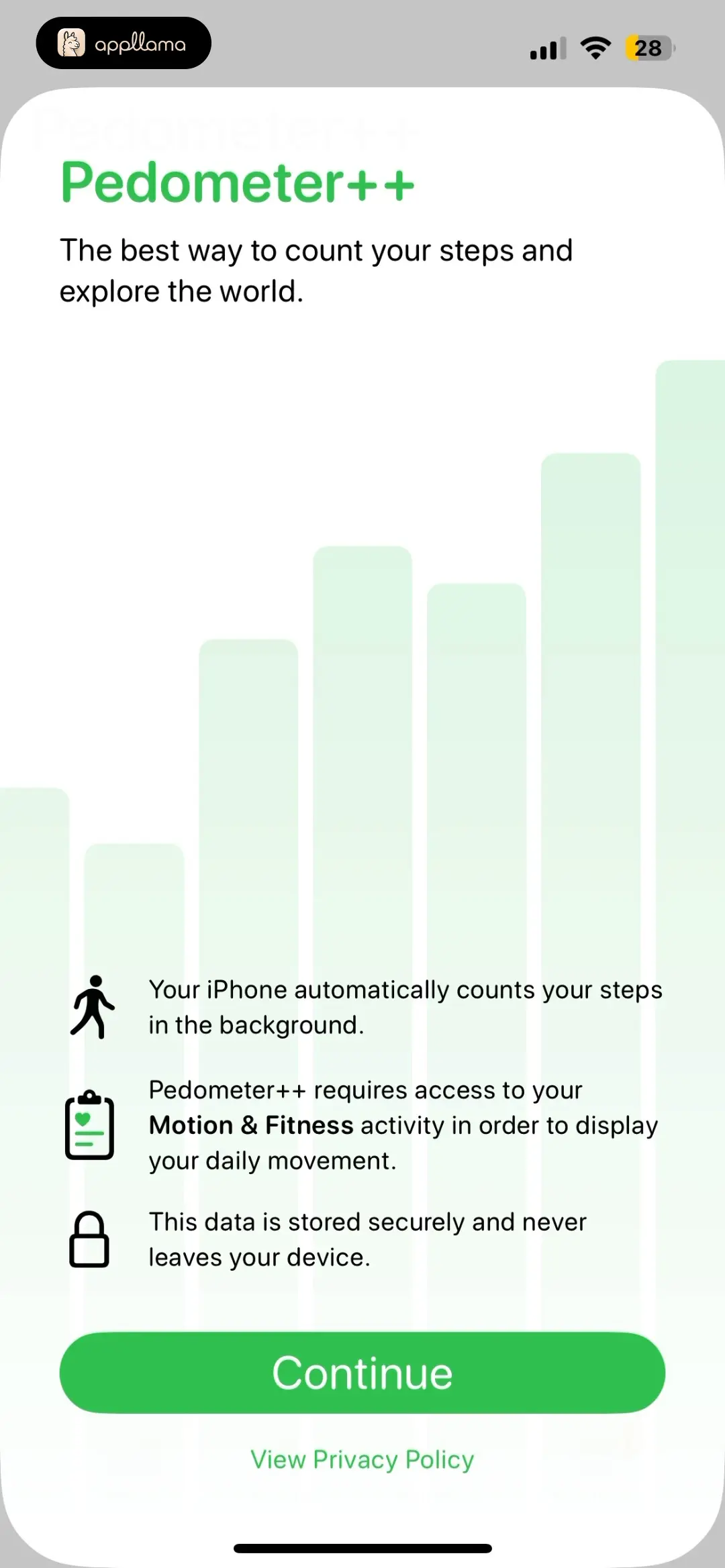Pedometer++ home screen