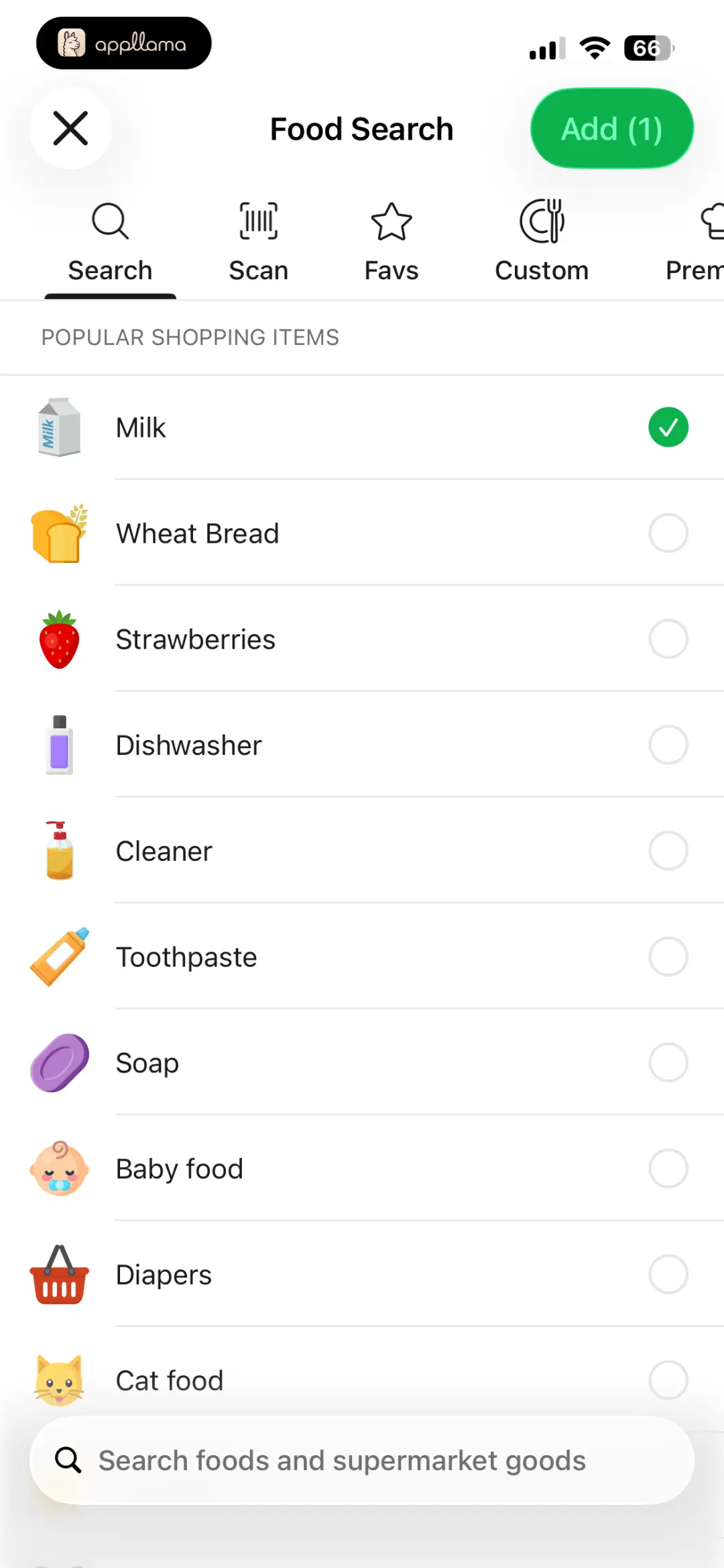 Food Category Search