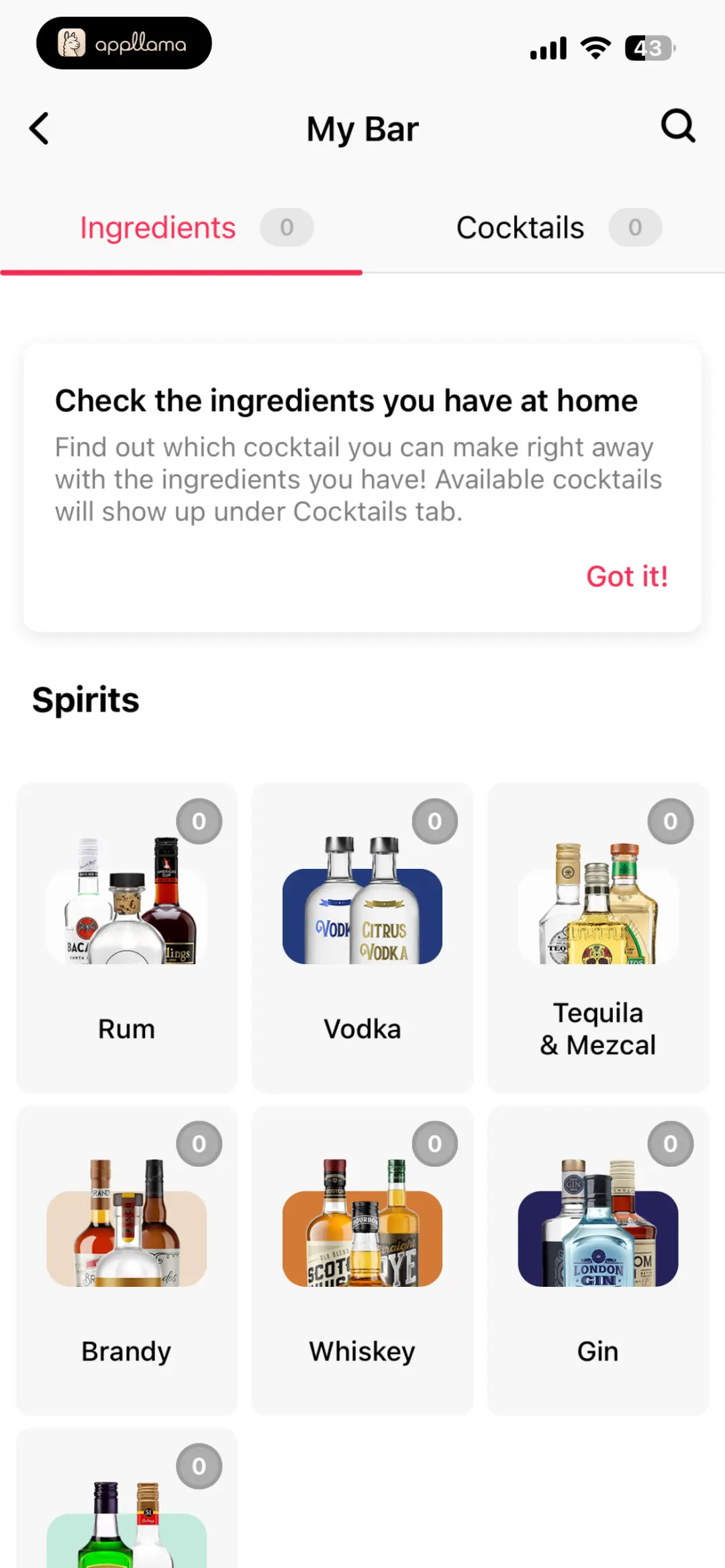 My Bar Overview
