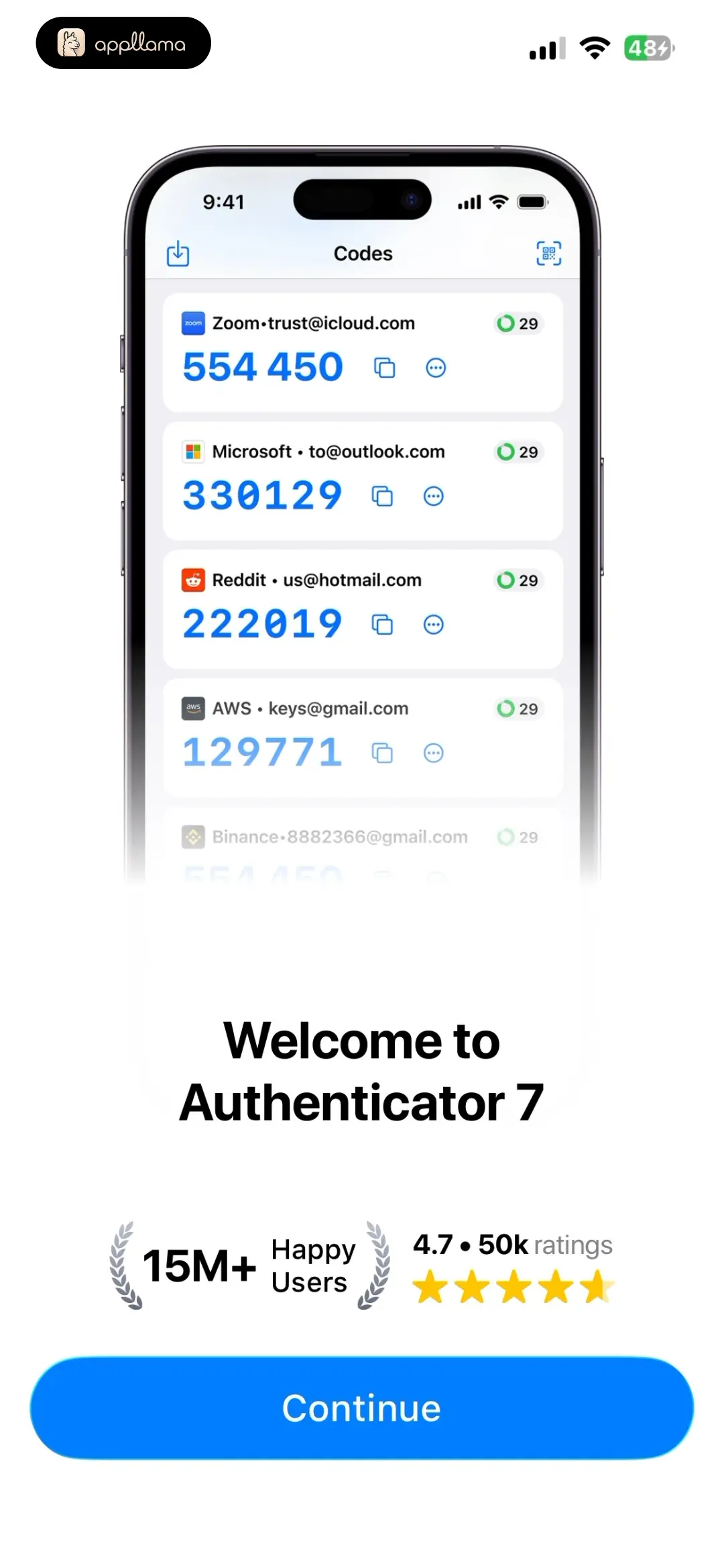 Authenticator · Onboarding Welcome