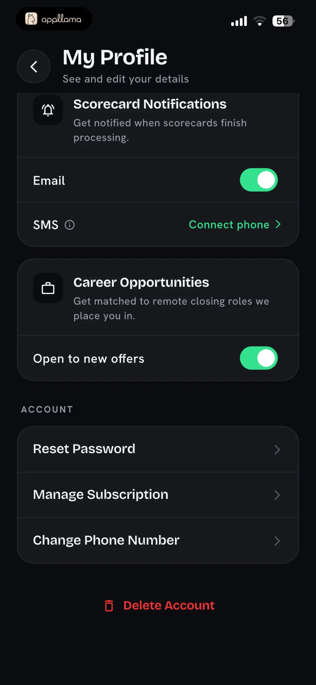 Profile Settings