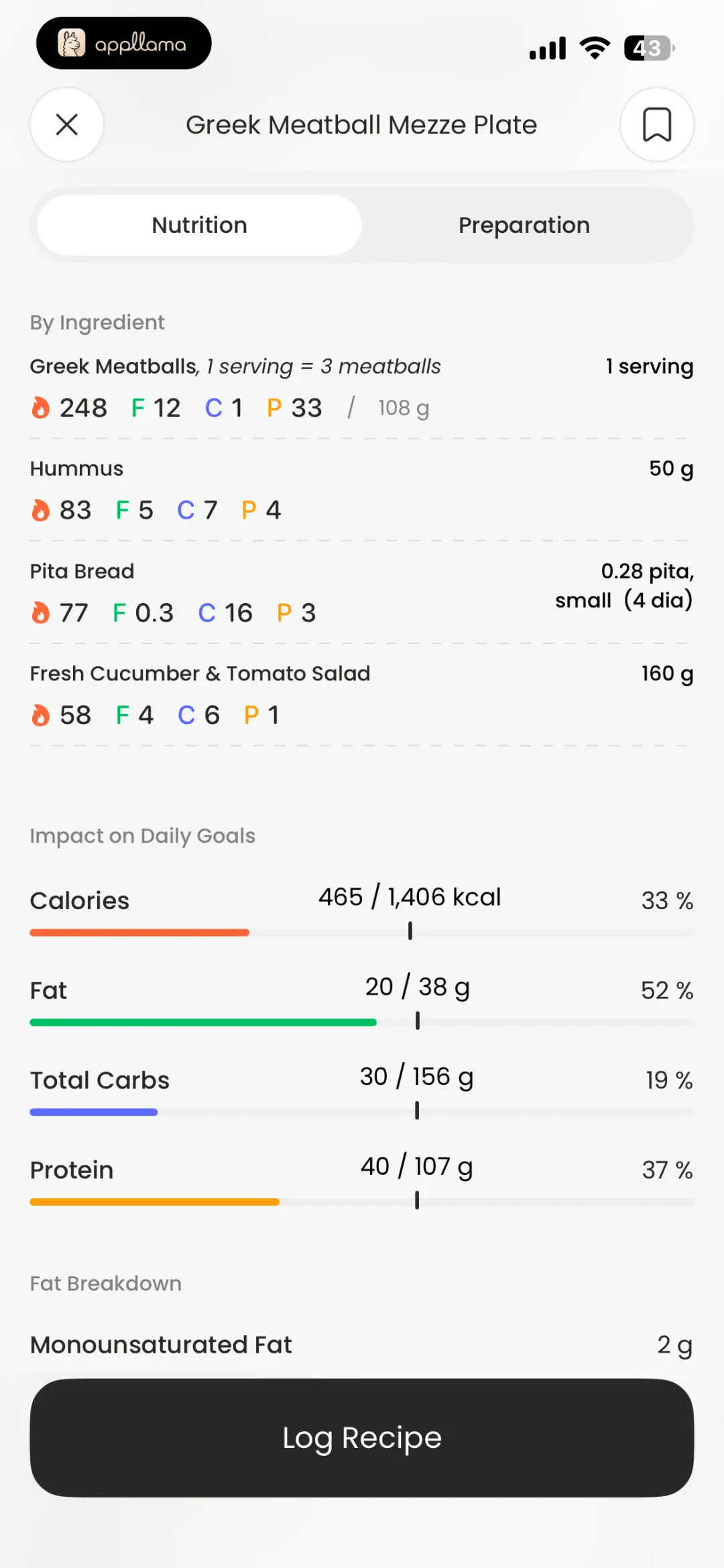 Recipe Nutrition