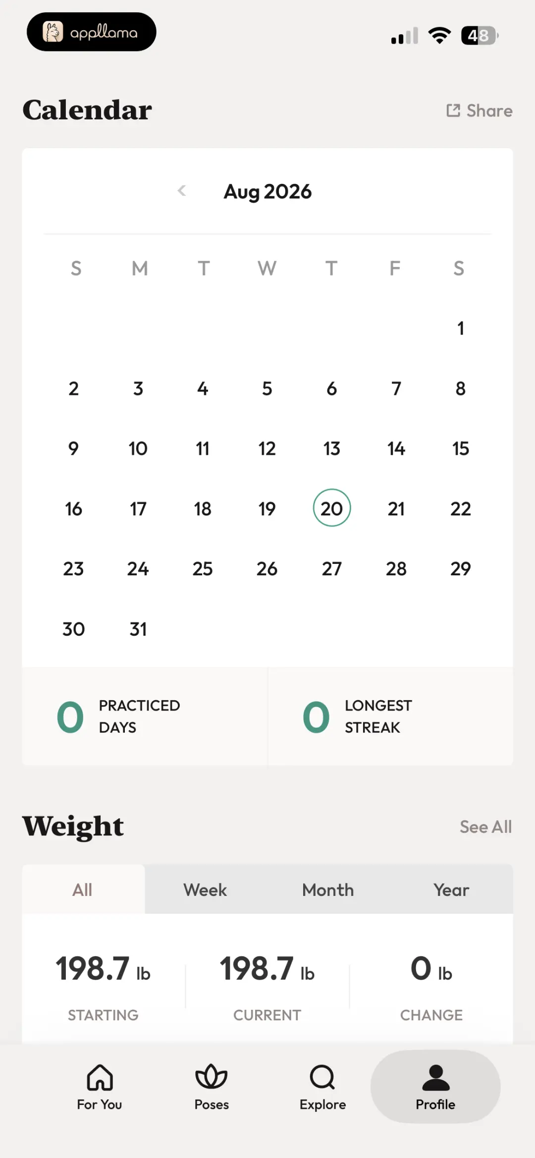 Calendar & Weight