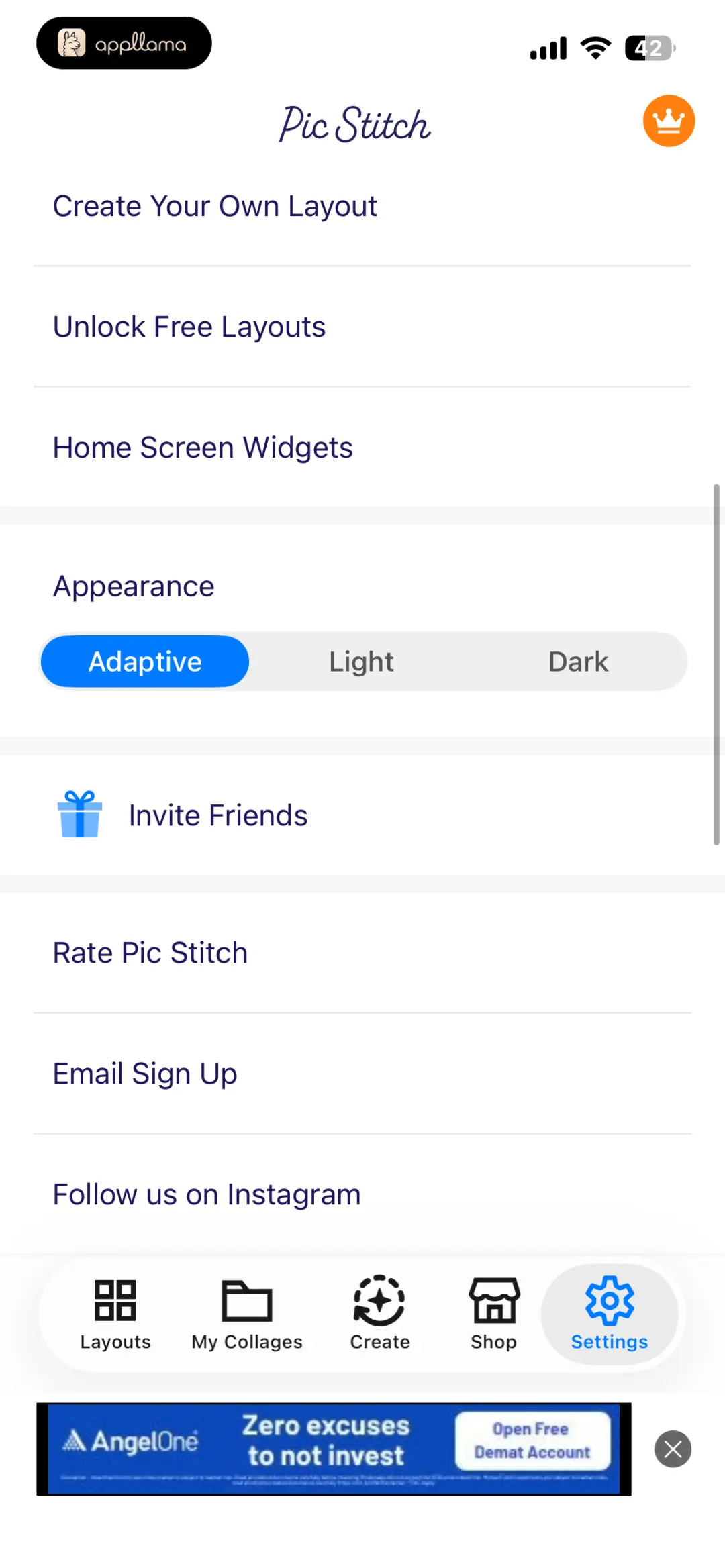 Settings Appearance