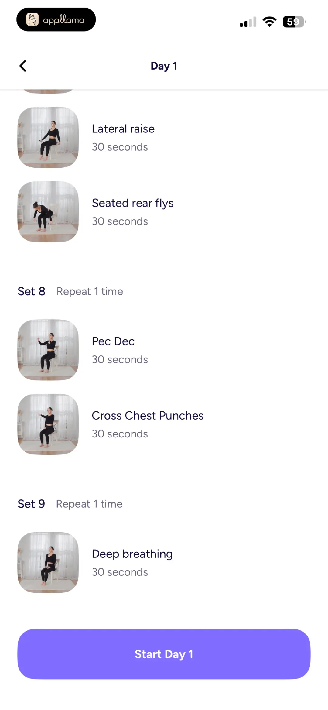 Workout Day Overview