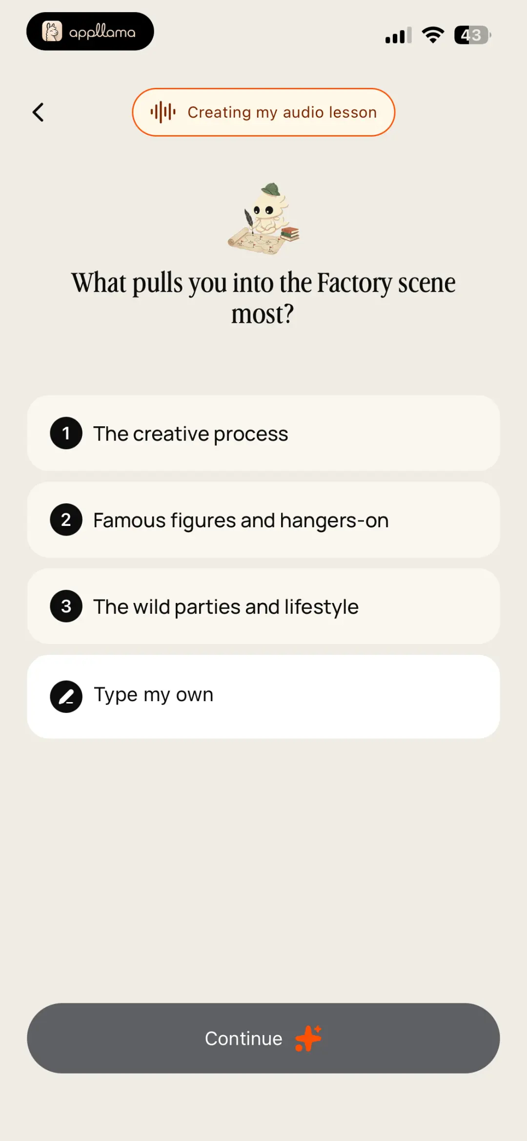 Creation Goal Picker