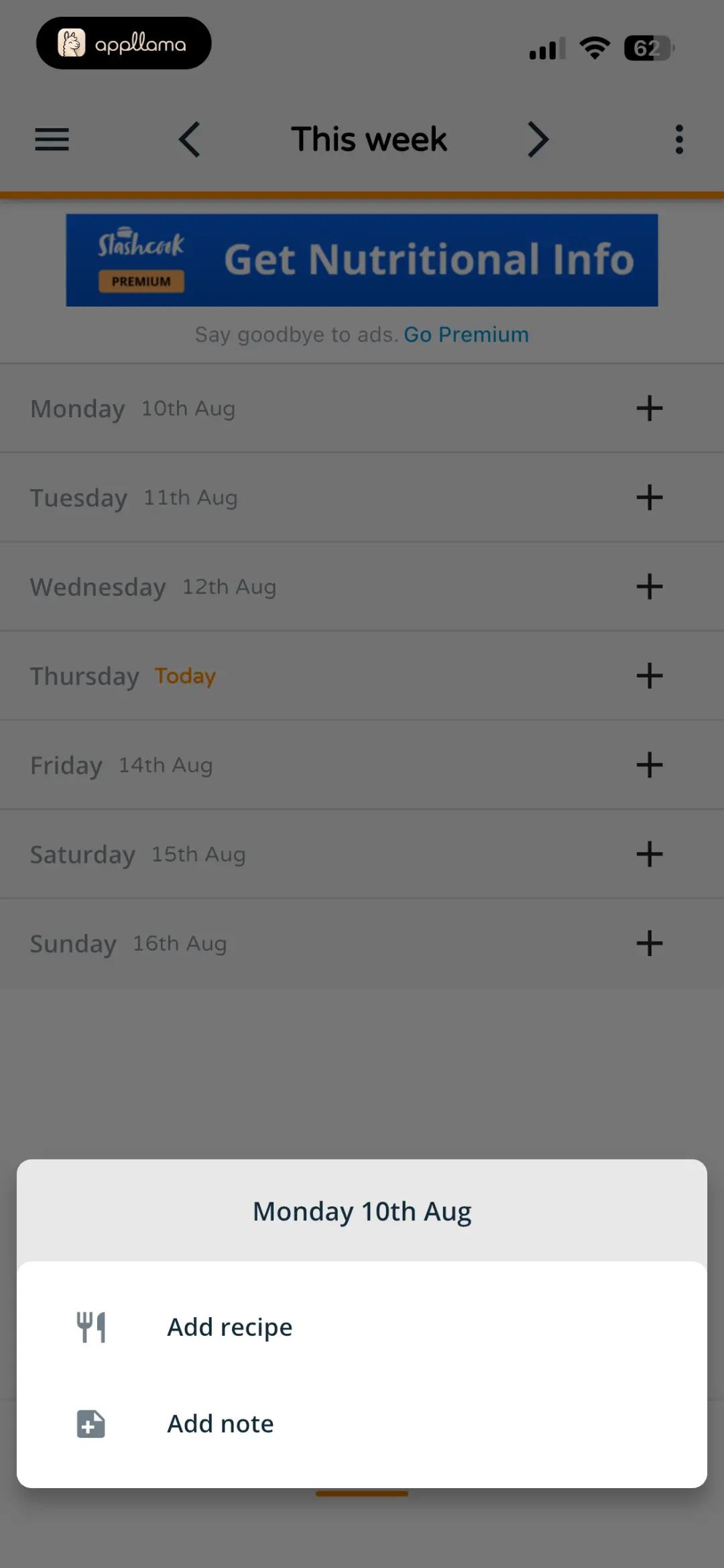 Planner Day Actions
