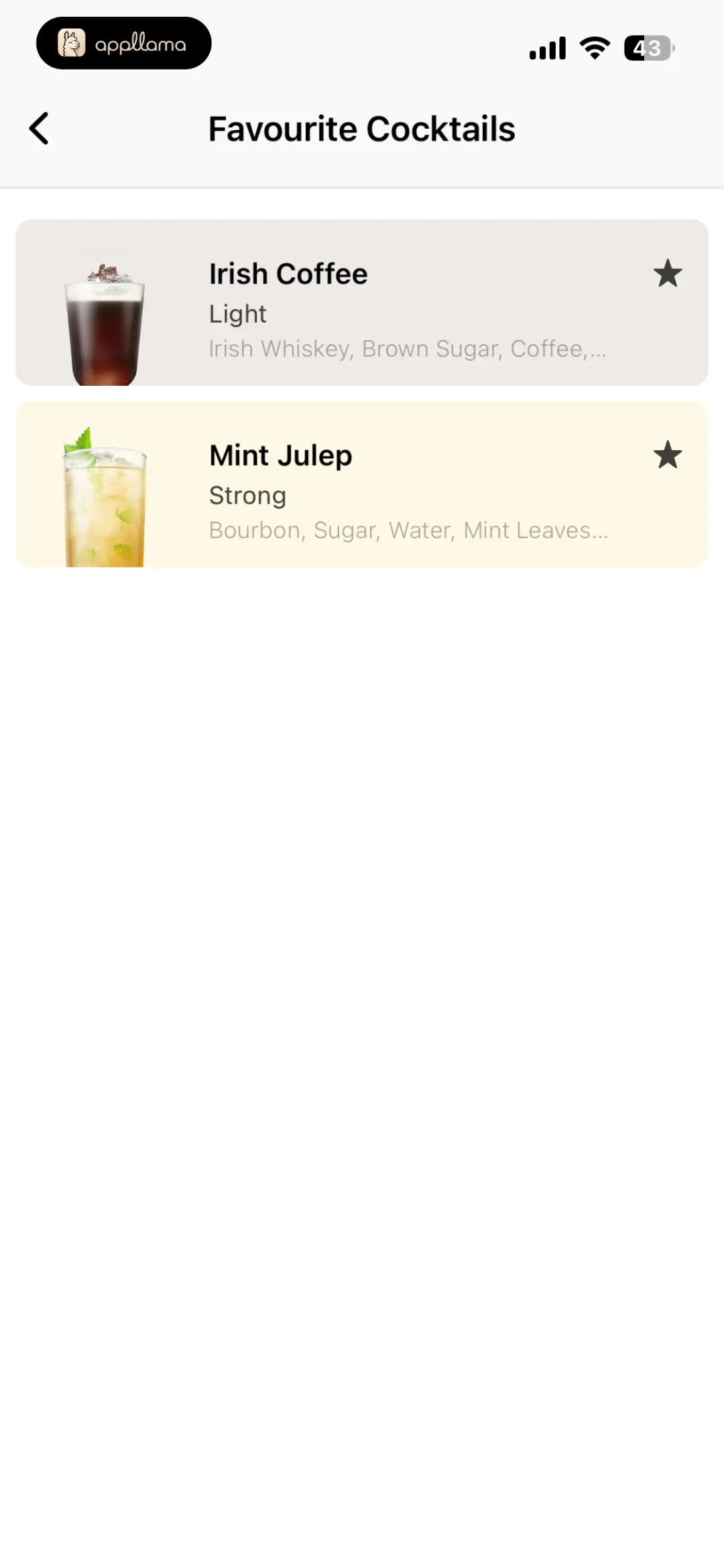 Favourite Cocktails